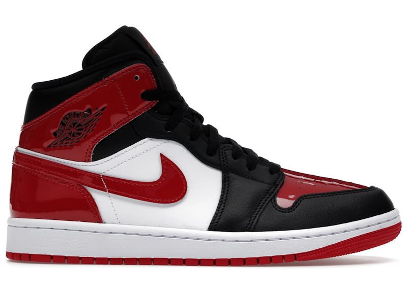 SP16586 Jordan 1 Mid SE Patent Bred Toe