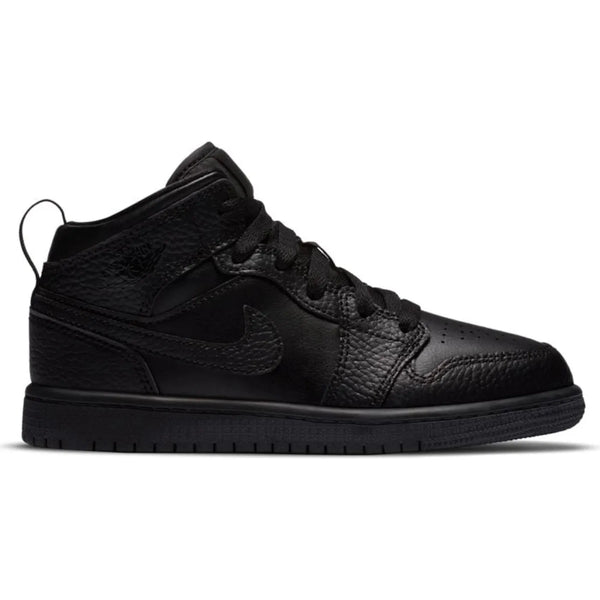 Jordan 1 Mid Triple Black Tumbled Leather (PS)