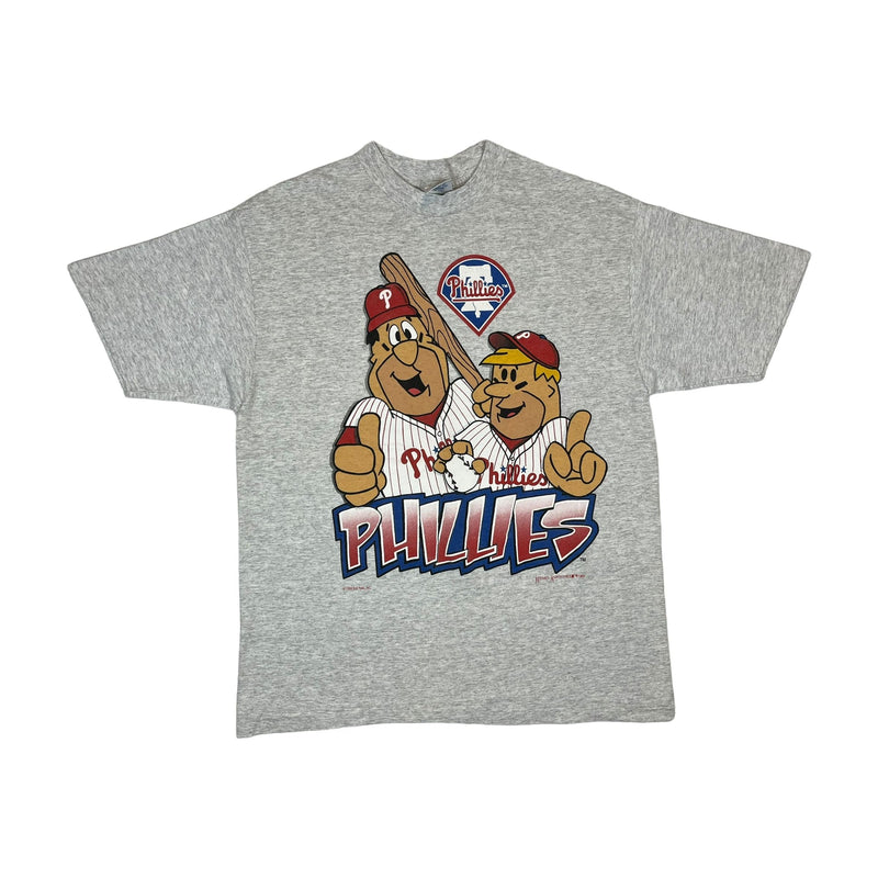 (1994) Philadelphia Phillies x Flintstones MLB Cartoon T-Shirt