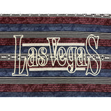 (90s) Las Vegas Striped Pattern Ringer Tourist T-Shirt