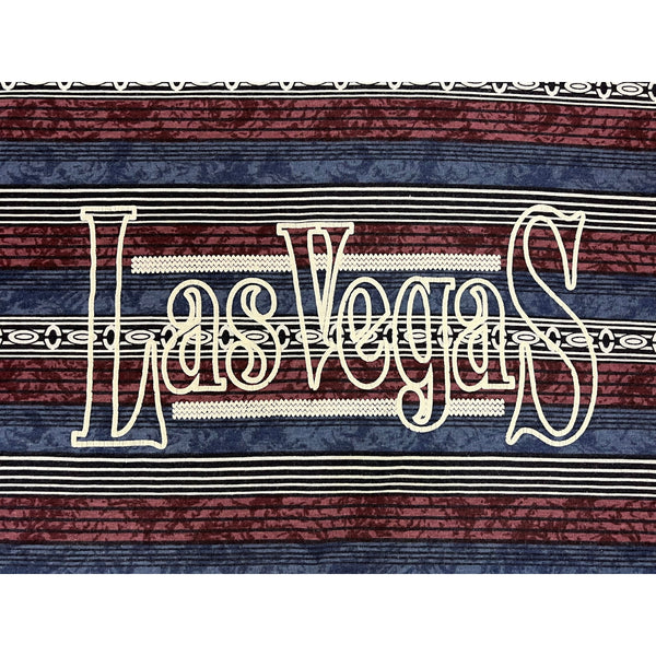 (90s) Las Vegas Striped Pattern Ringer Tourist T-Shirt