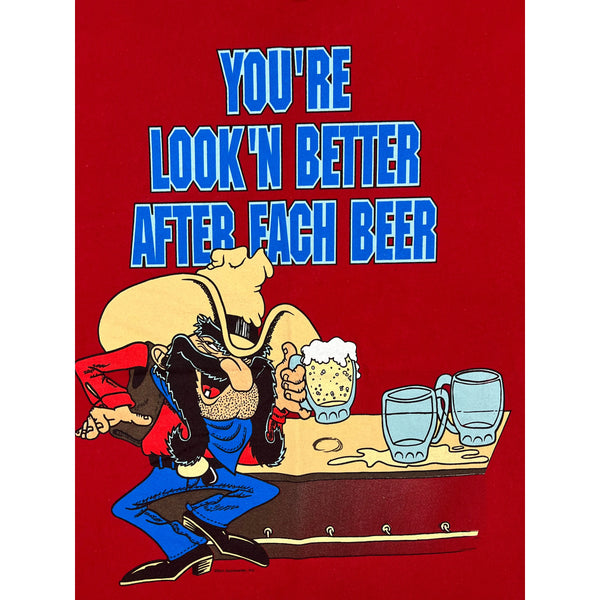 (90s) Cowboy Western Lookin' Better After Each Beer T-Shirt