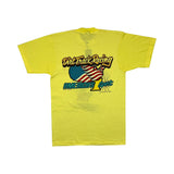 (1990) Shit Happens, Sprint Car Racing Double Sided Yellow T-Shirt L