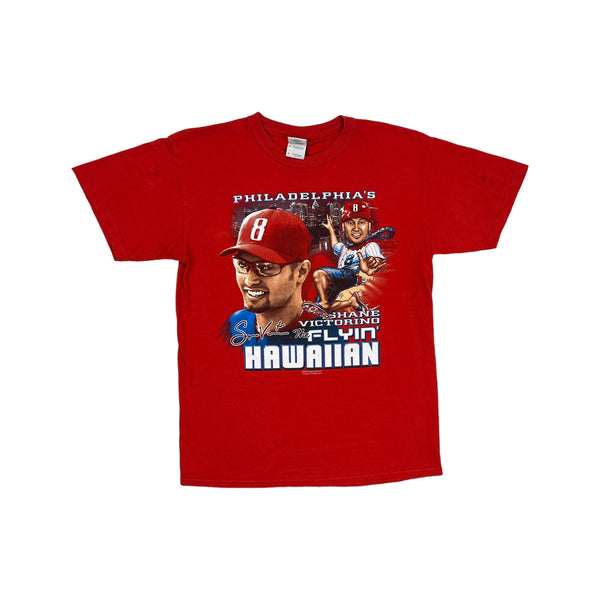 (2008) Shane Victorino Phillies Flyin' Hawaiian Caricature T-Shirt