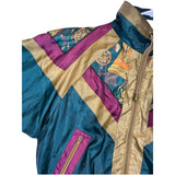 (90s) Versace esque Women's Colorblock Satin Windbreaker