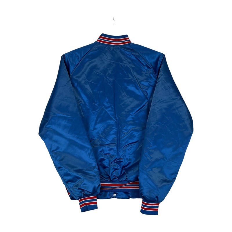 (90s) Buffalo Bills NFL Satin Chalk Line Bomber Jacket