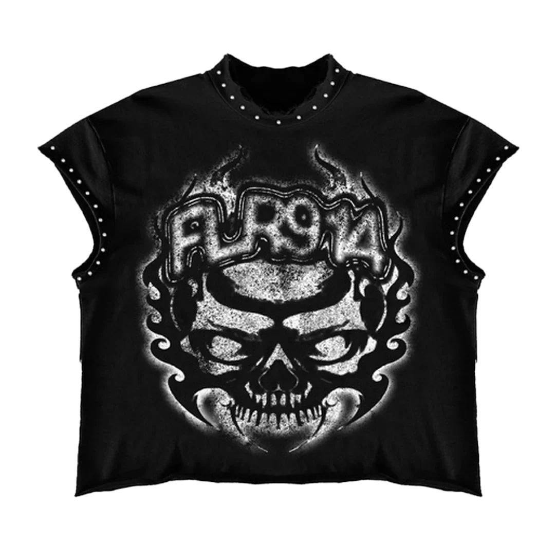 SP6282 Floor 914 Skull Inferno Cut Off Tee (Black)