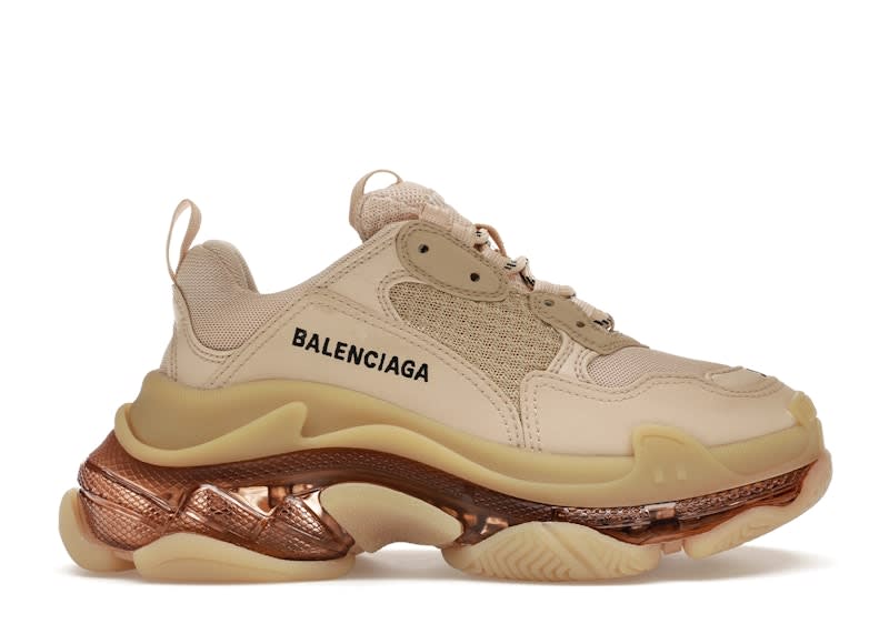 SP14049 Balenciaga Triple S Clear Sole Beige (Women's)