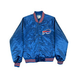 (90s) Buffalo Bills NFL Satin Chalk Line Bomber Jacket