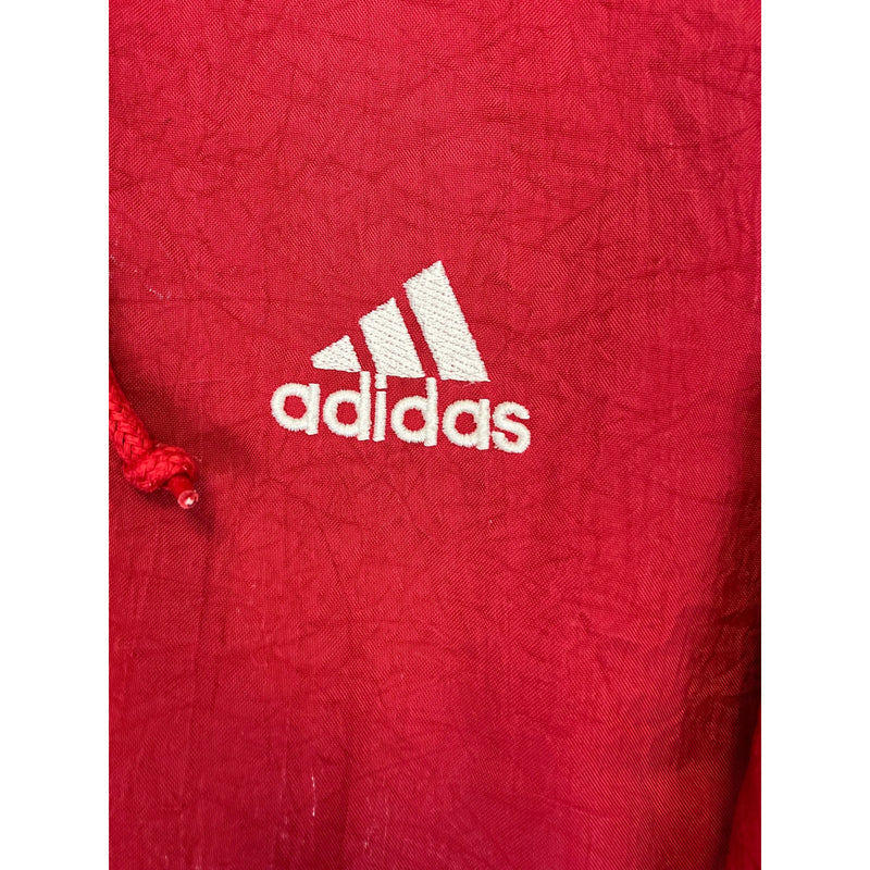 (90s) Adidas Red Striped Heavy Quilted Jacket