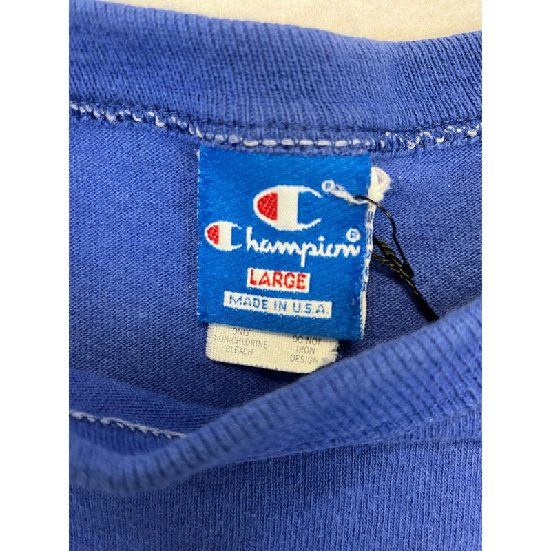 (80s) Champion Spellout Blue T-Shirt