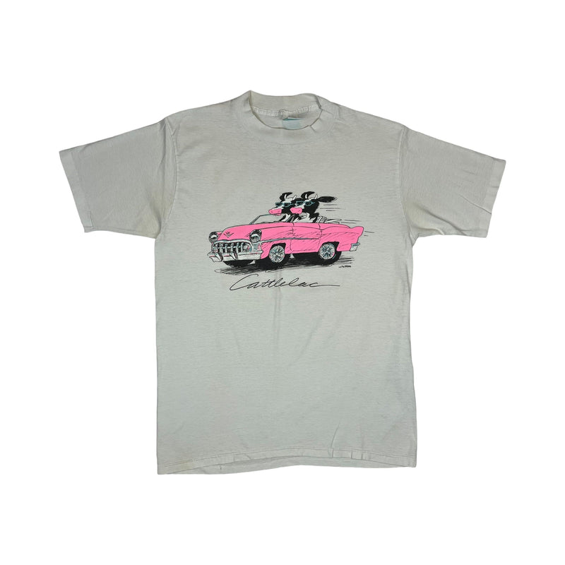 (1988) Cattlelac 2 Cows Pink Cadillac Funny T-Shirt