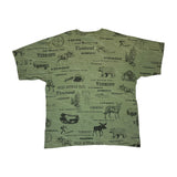 (90s) Vermont Green Mountain State Wildlife All Over Print T-Shirt