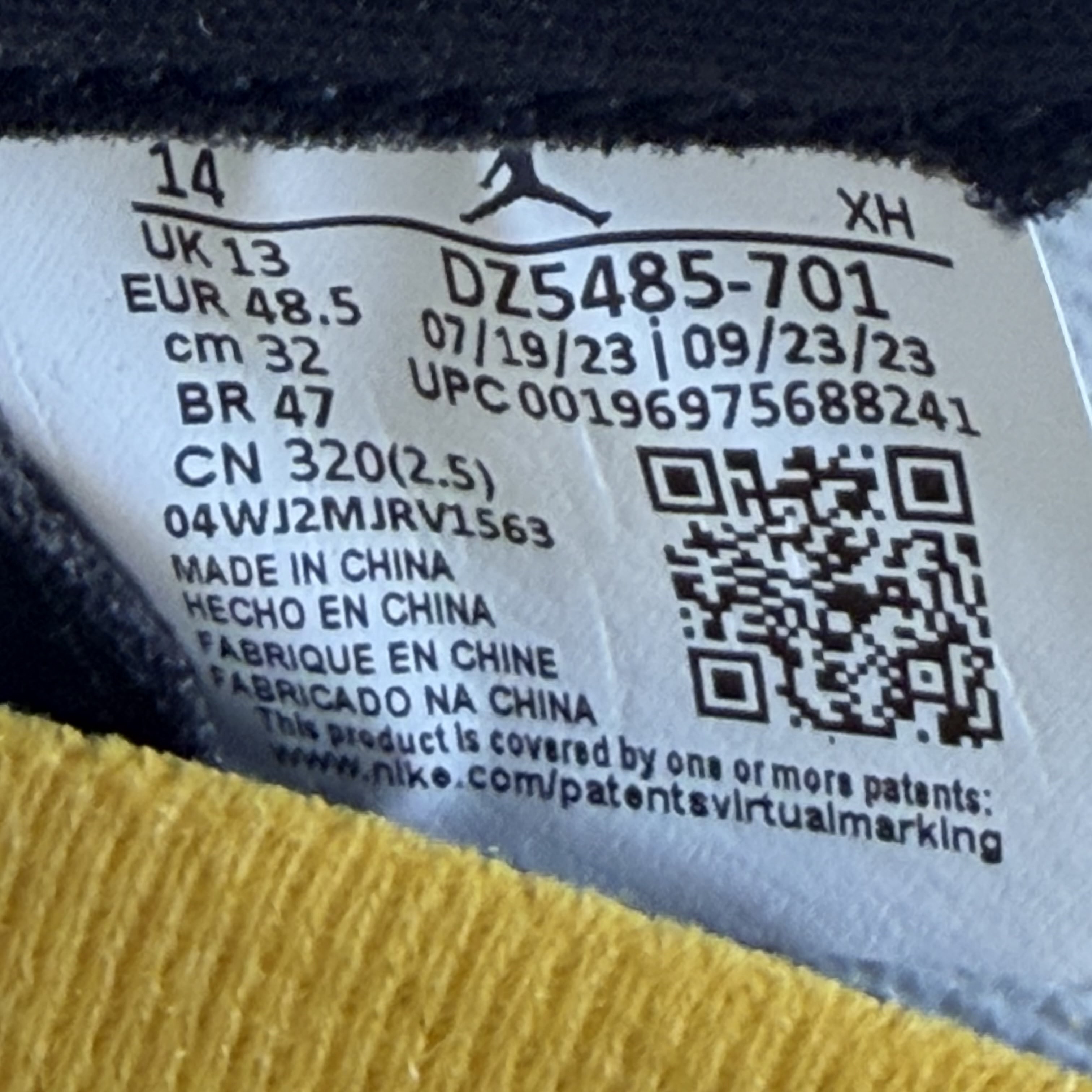 541166 Jordan 1 Retro High OG Yellow Ochre