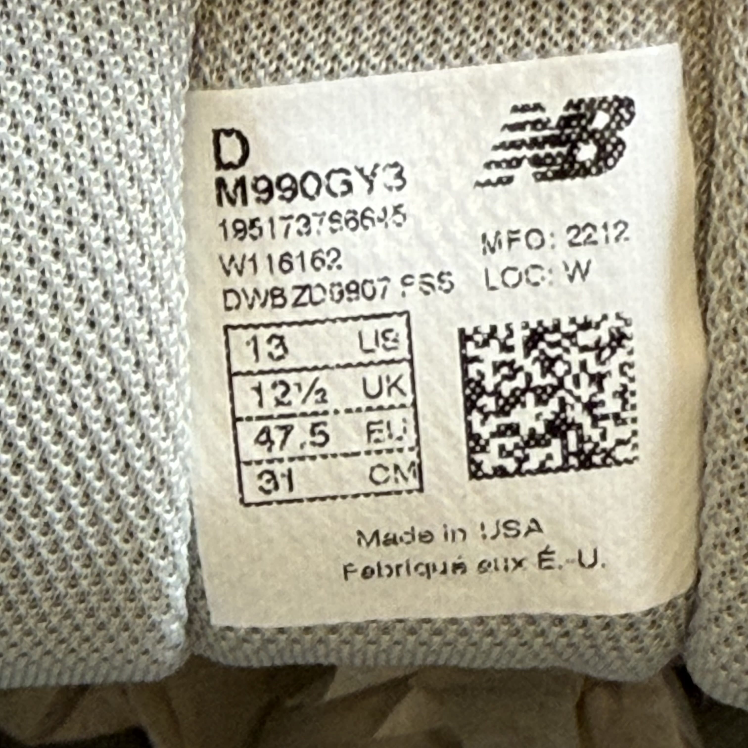 SP12040 New Balance 990 V3 MIUSA Grey