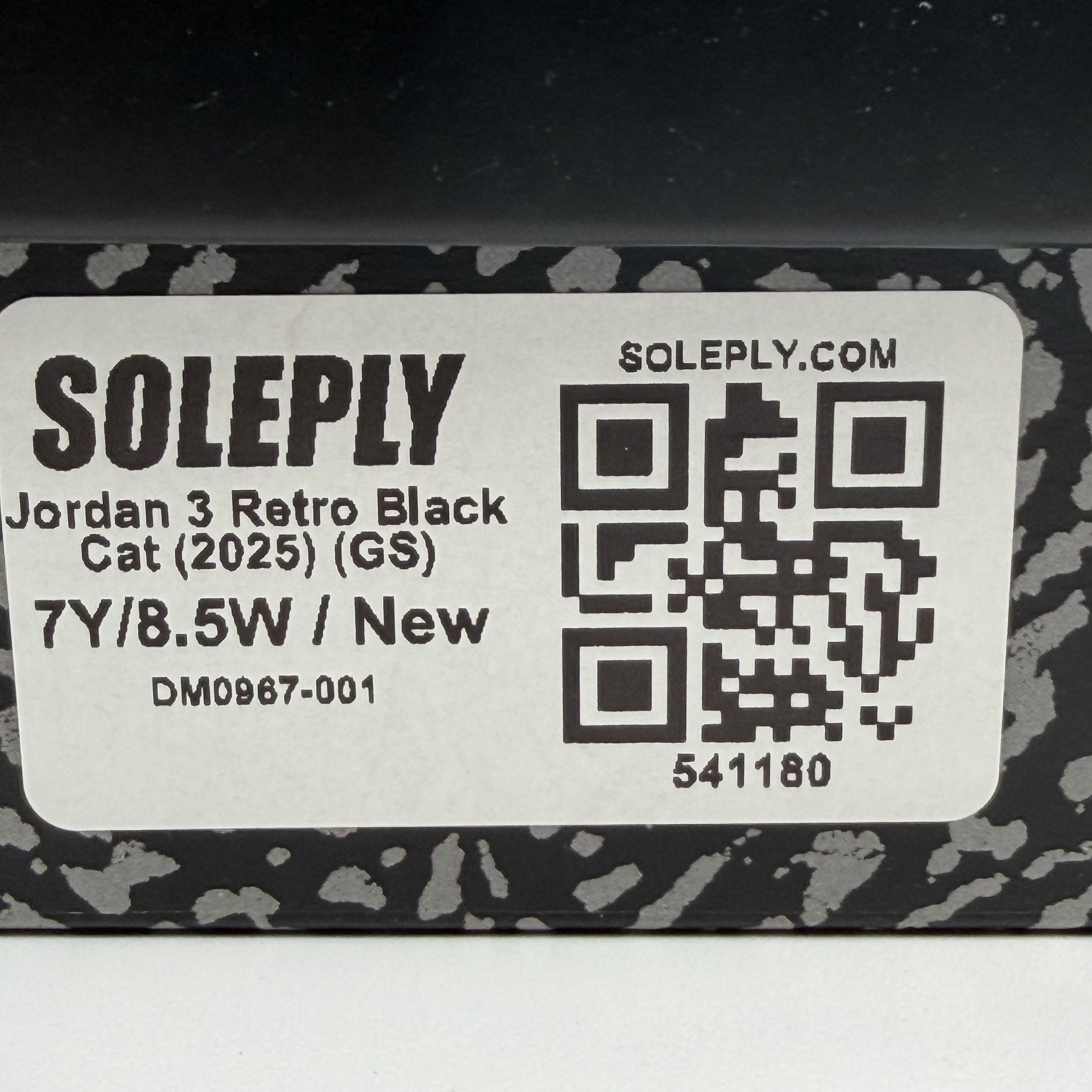 541180 Jordan 3 Retro Black Cat (2025) (GS)