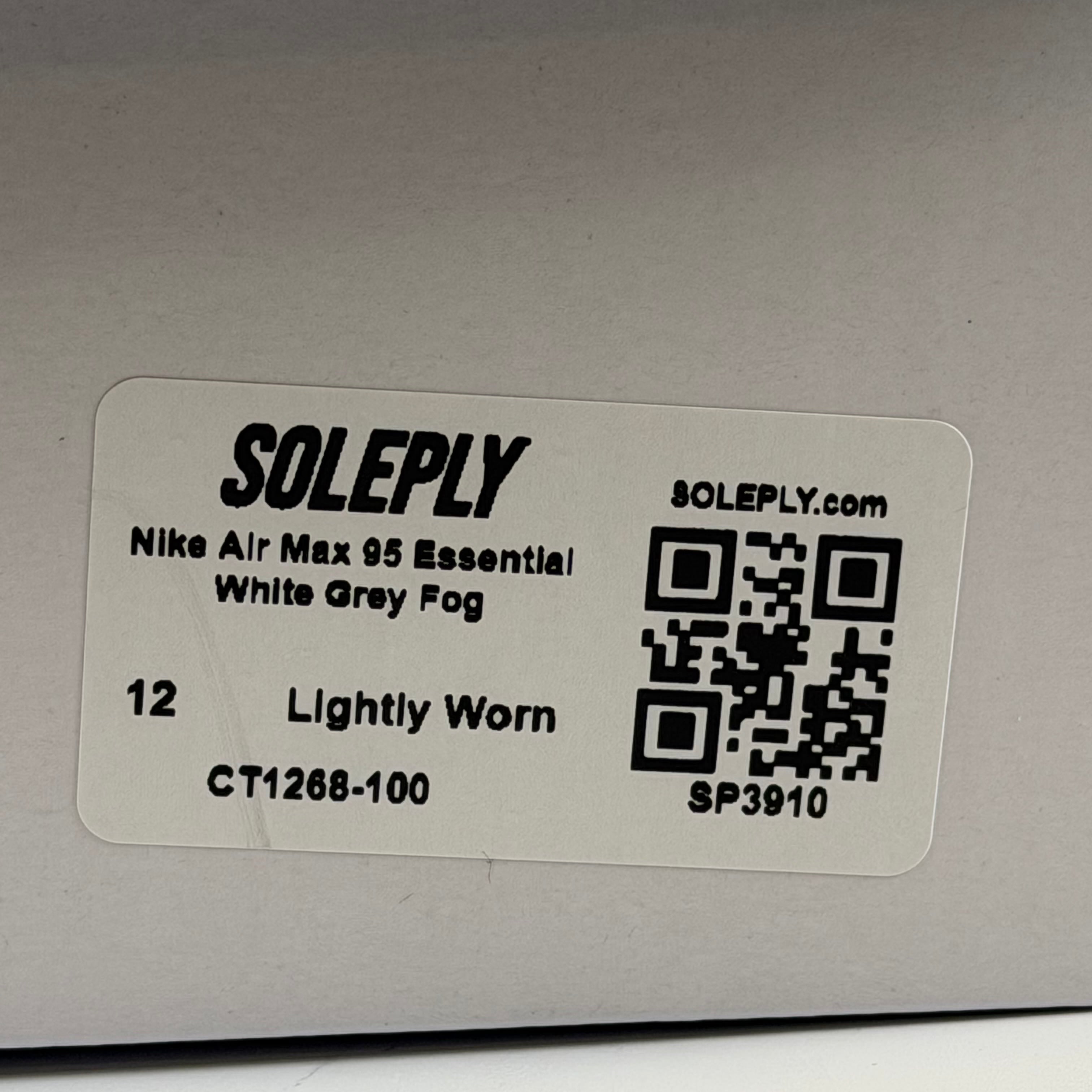 SP3910 Nike Air Max 95 Essential White Grey Fog
