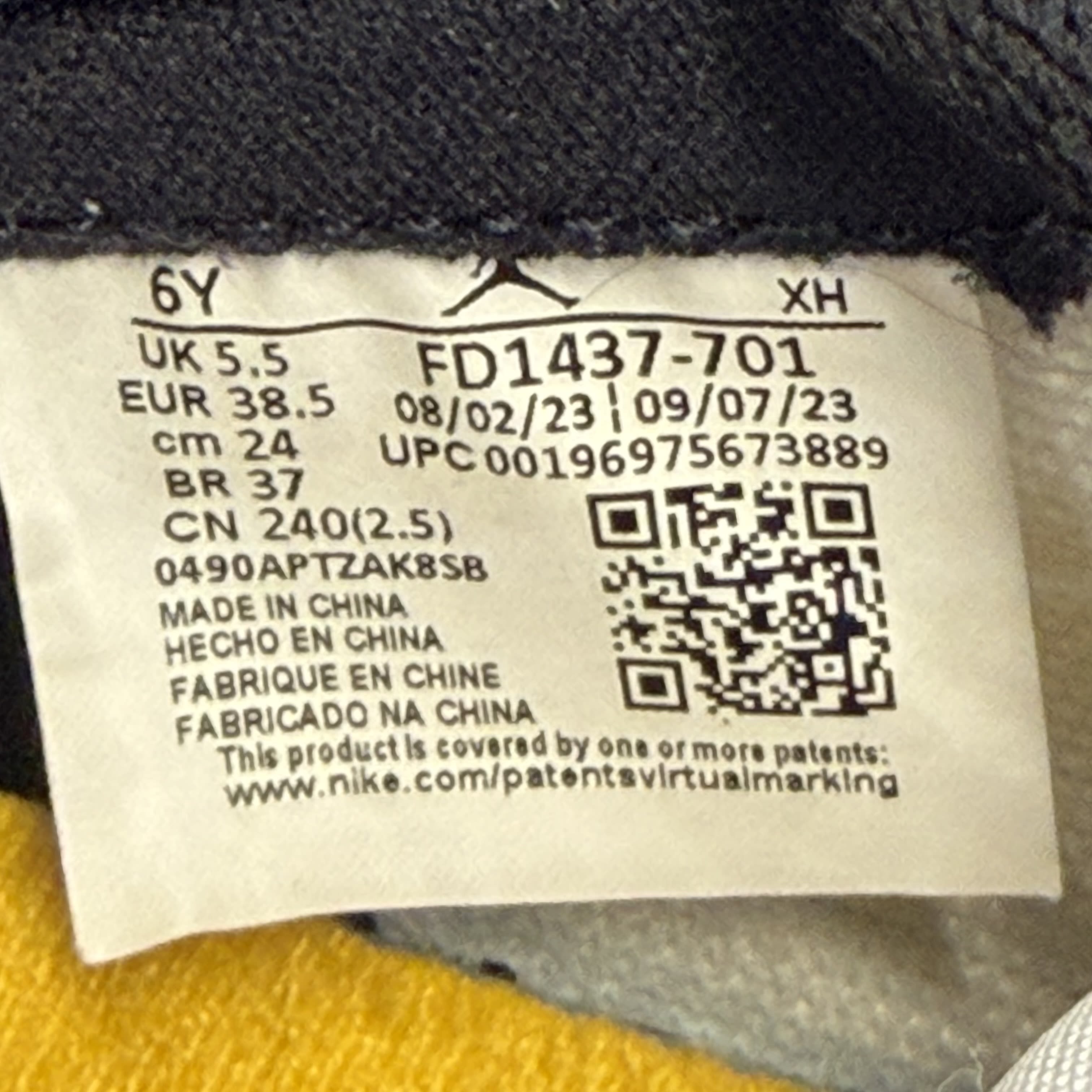 SP6319 Jordan 1 Retro High OG Yellow Ochre (GS)