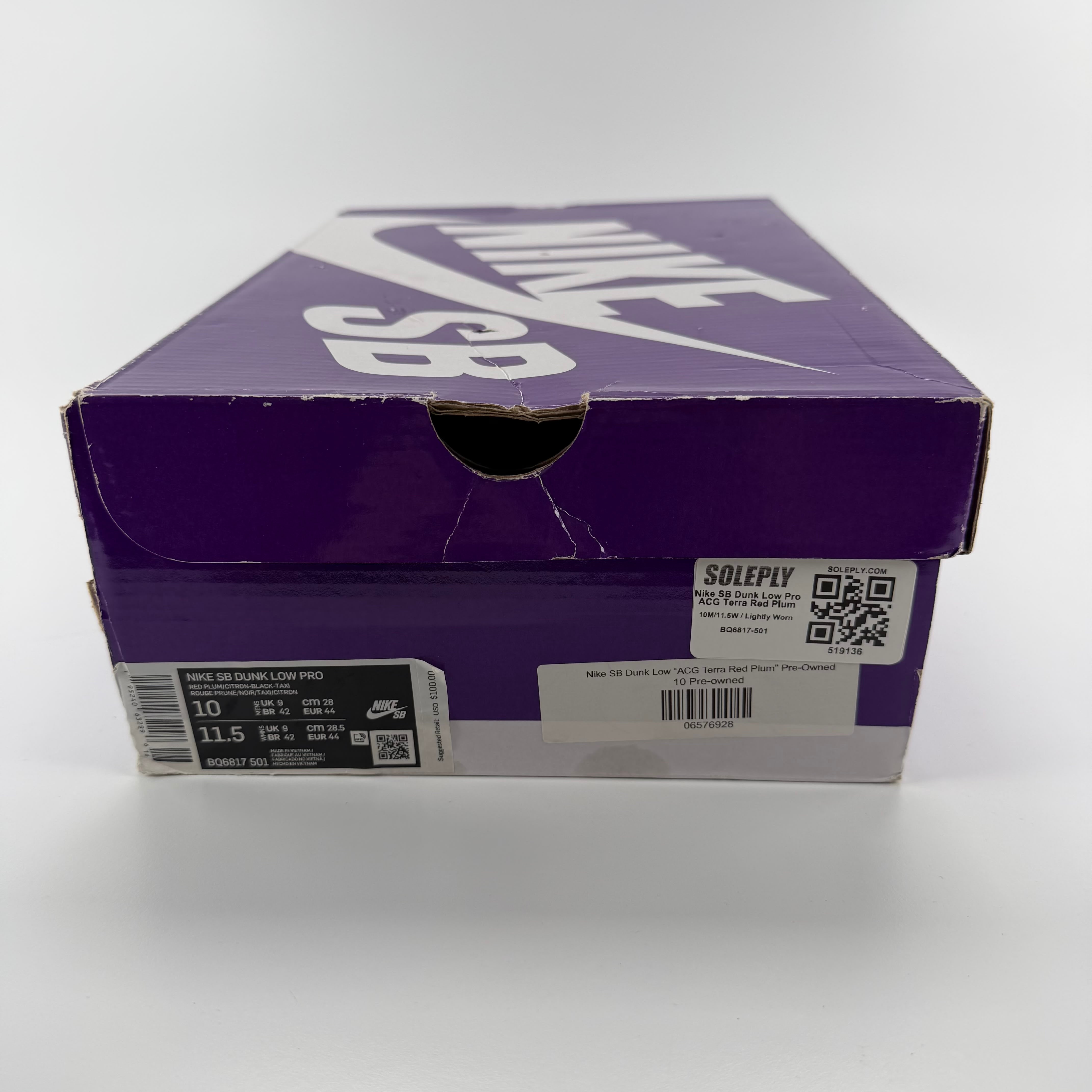 519136 Nike SB Dunk Low Pro ACG Terra Red Plum