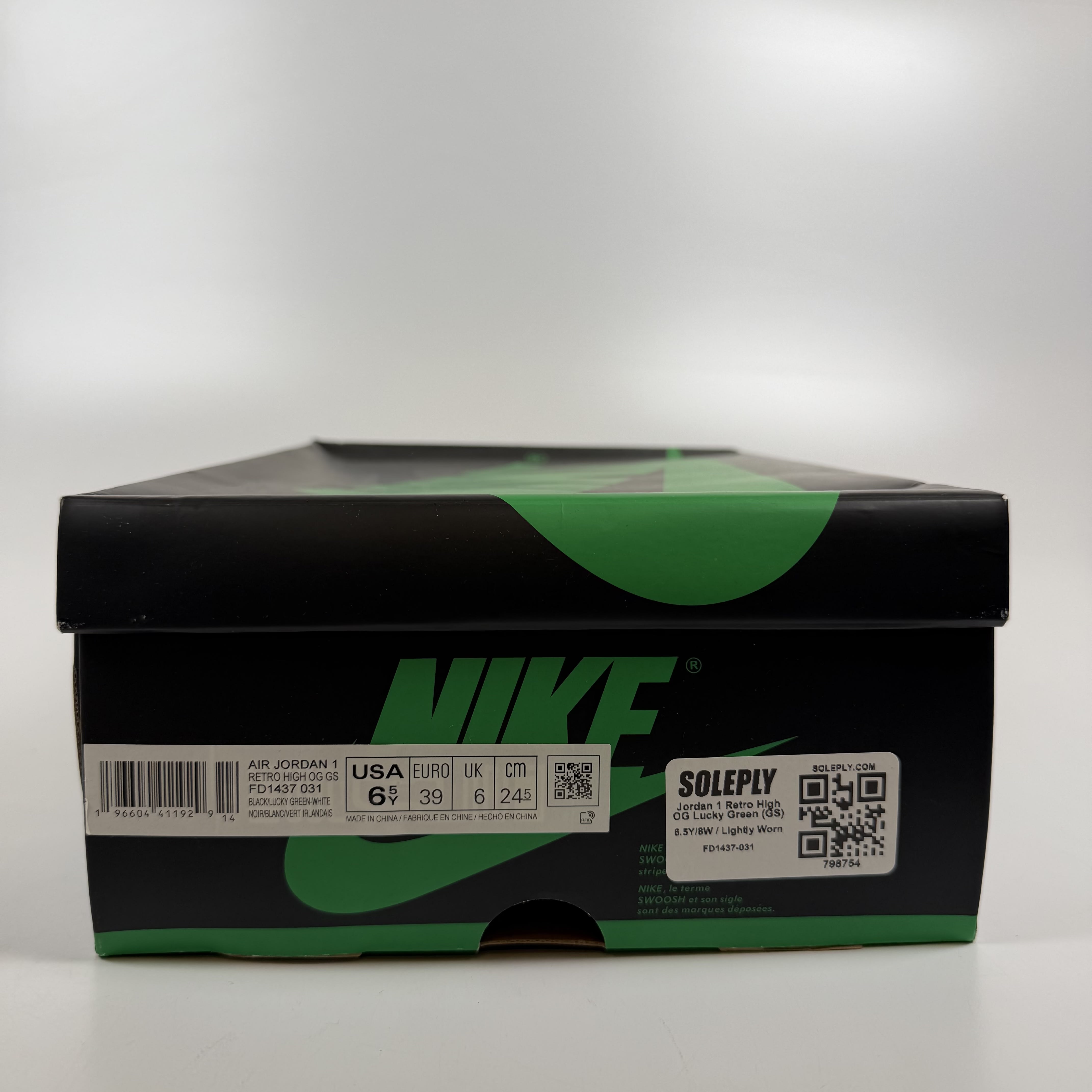 798754 Jordan 1 Retro High OG Lucky Green (GS)