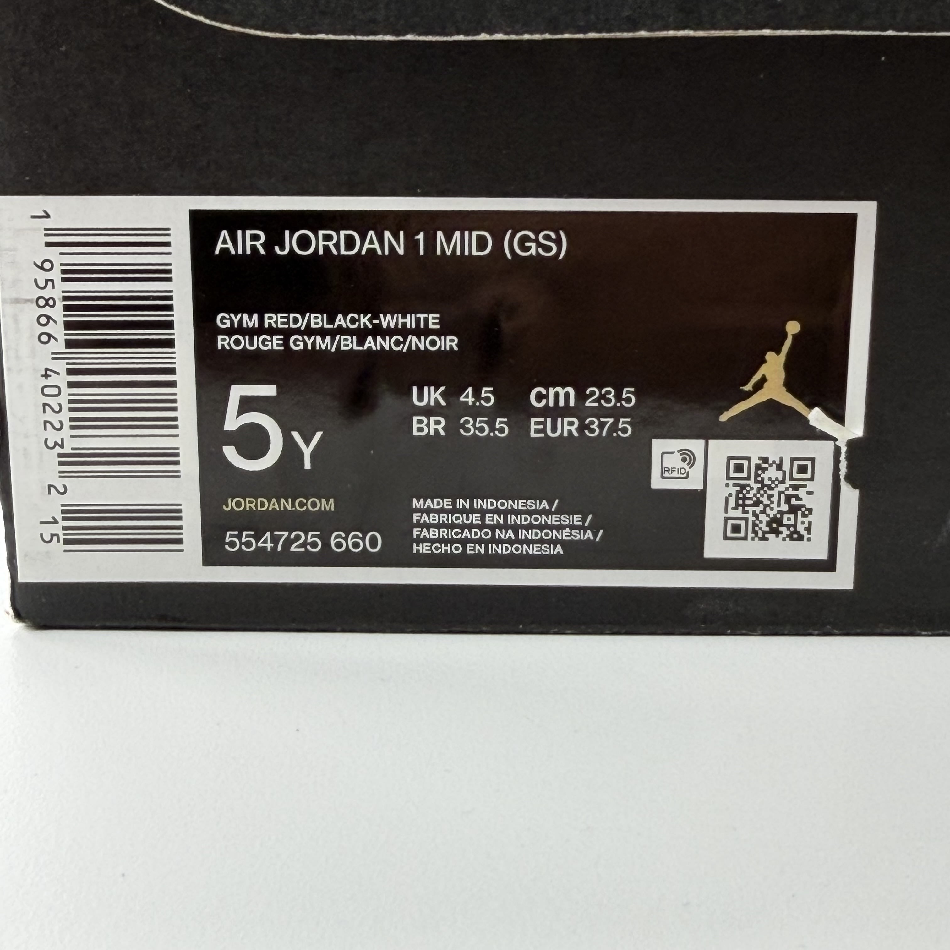 587723 Air Jordan 1 Mid GS 'Reverse Bred'