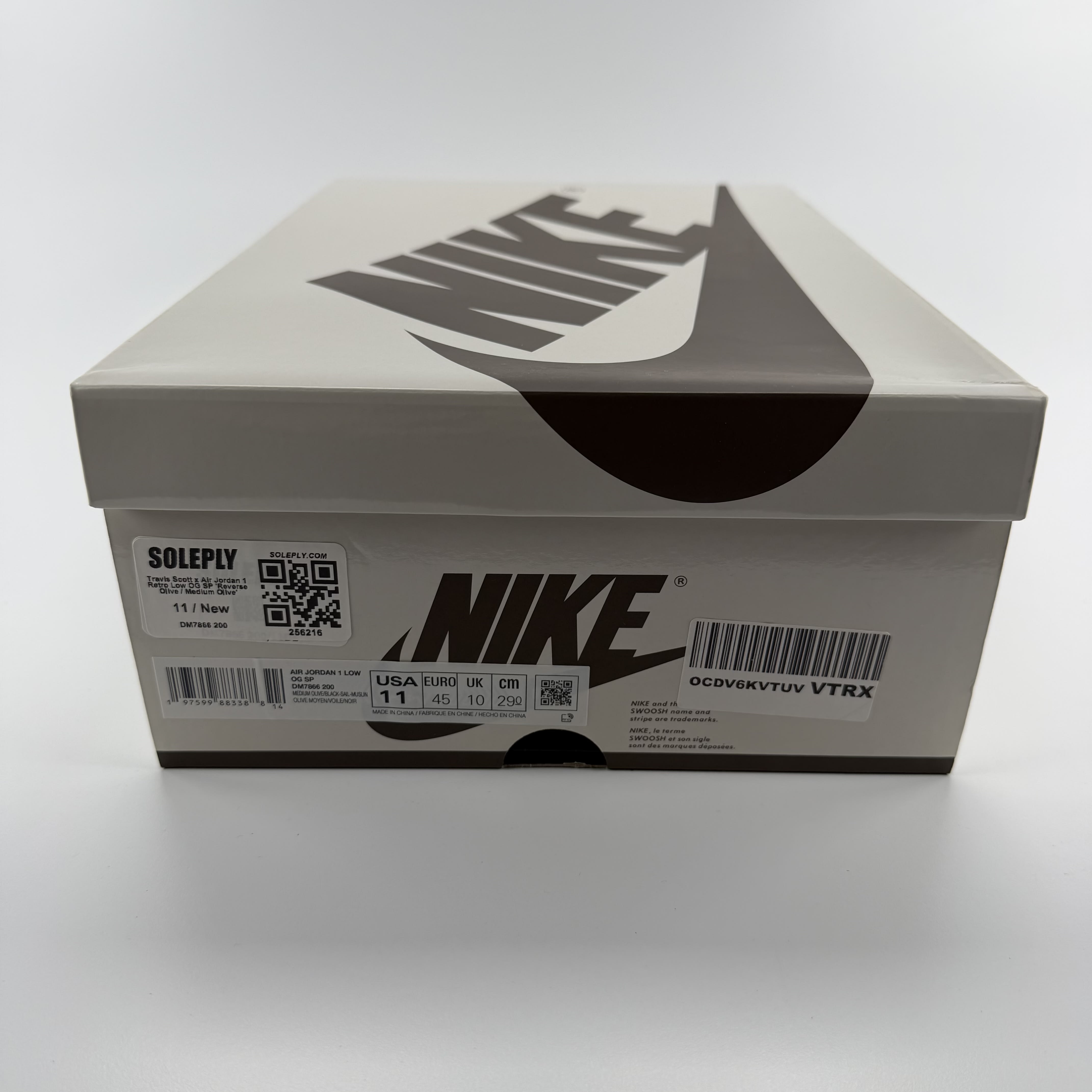 256216 Travis Scott x Air Jordan 1 Retro Low OG SP 'Reverse Olive / Medium Olive'