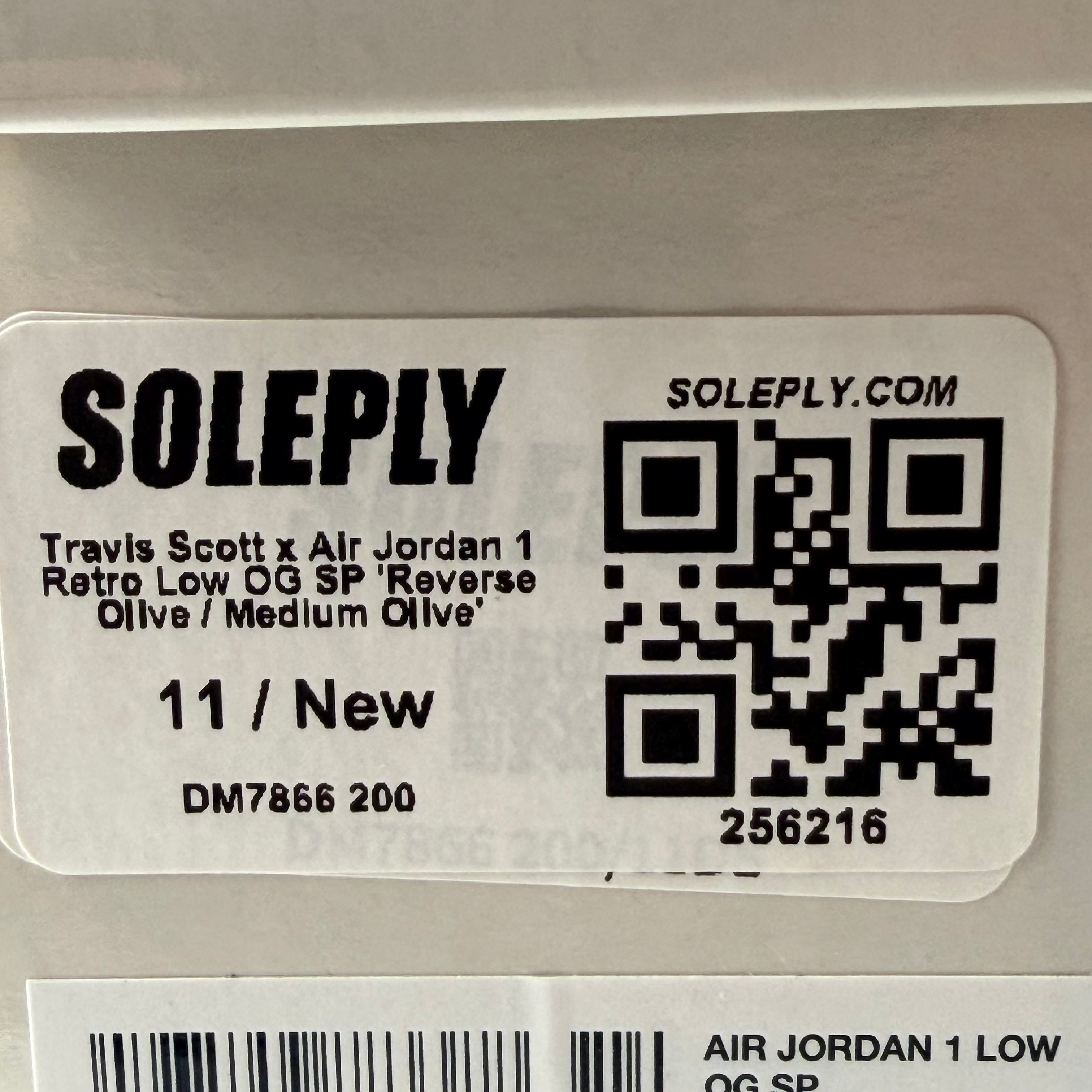 256216 Travis Scott x Air Jordan 1 Retro Low OG SP 'Reverse Olive / Medium Olive'