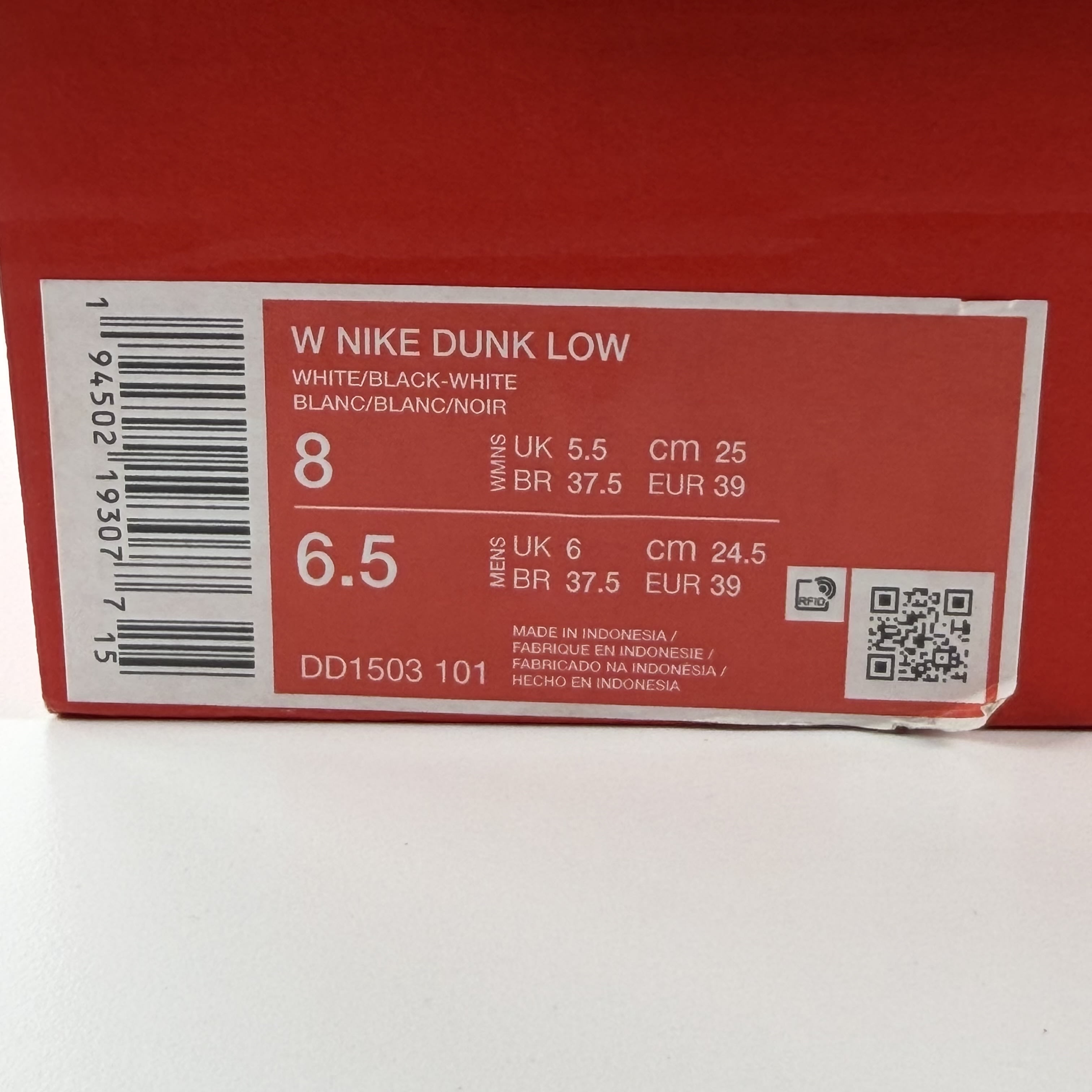437197 Nike Dunk Low Retro White Black Panda (Women's)