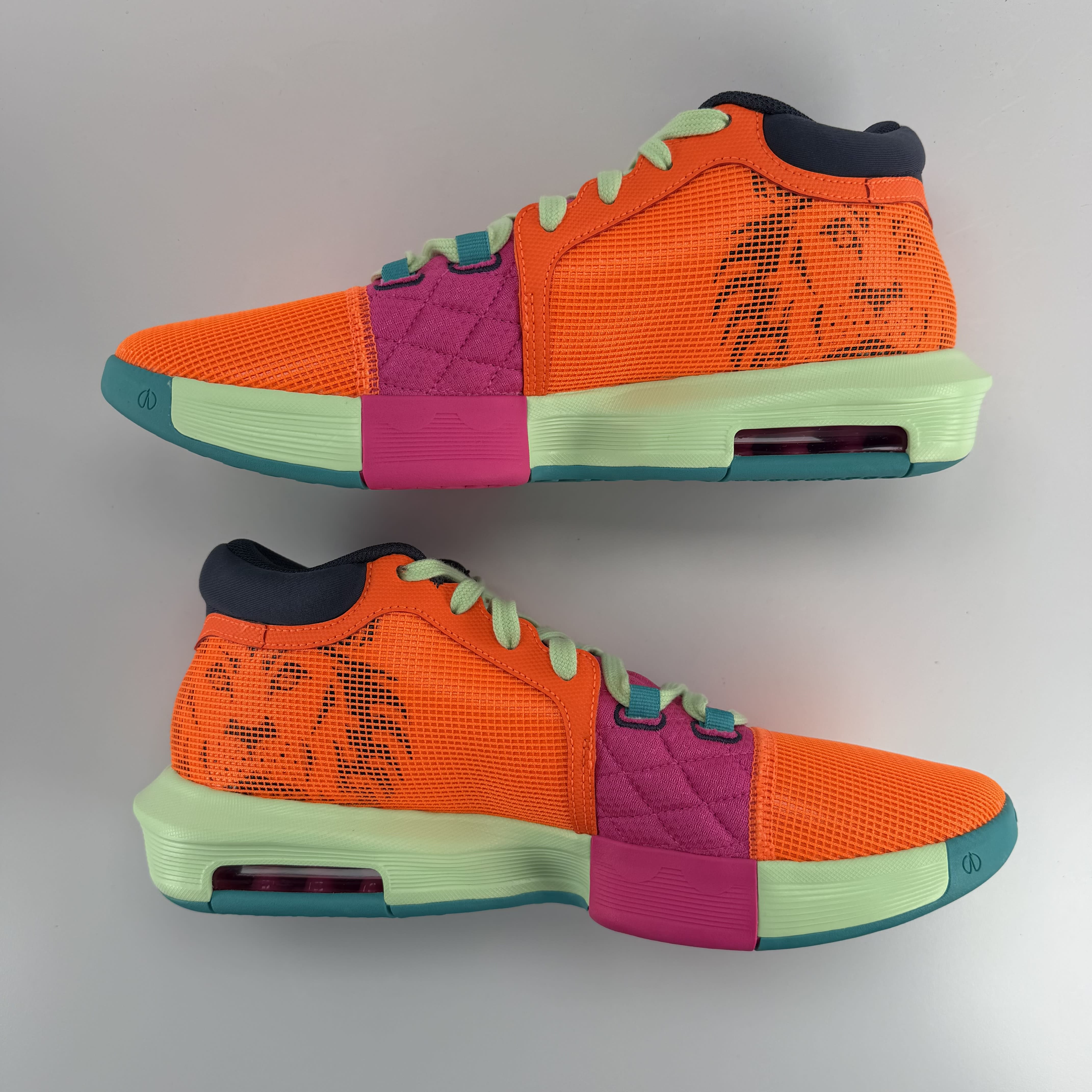 445845 Nike LeBron Witness 8 Total Orange Laser Fuchsia