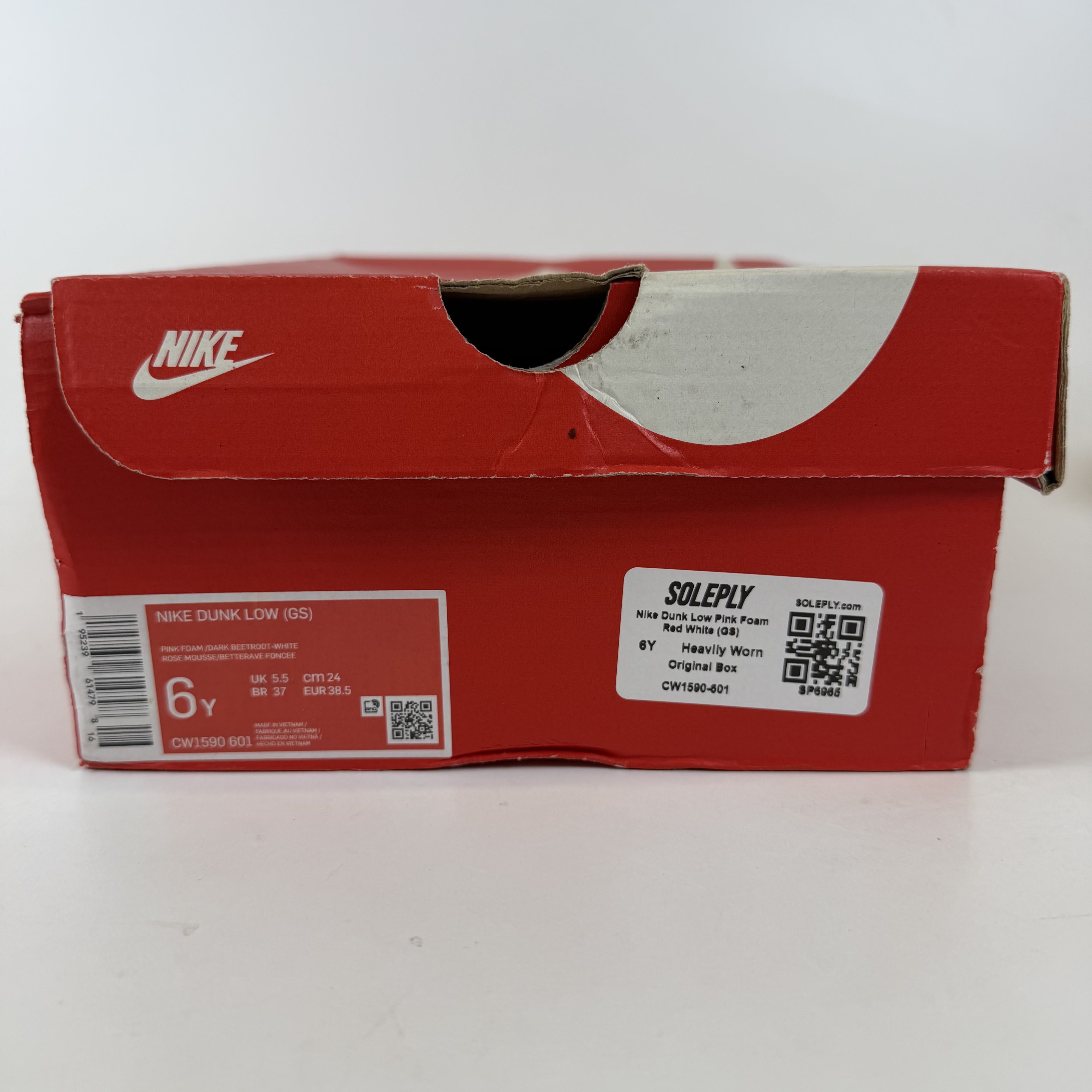 SP6965 Nike Dunk Low Pink Foam Red White (GS)