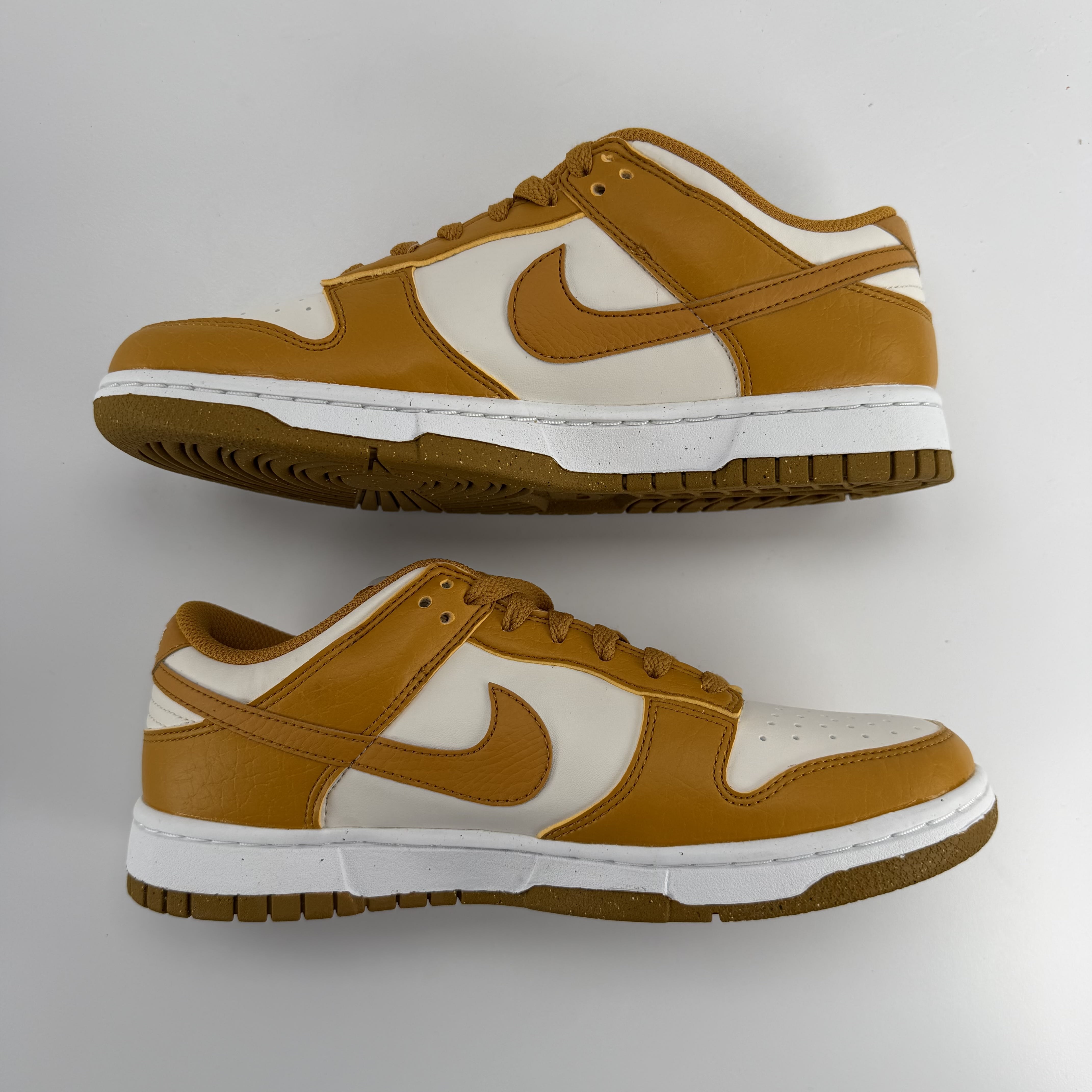 377187 Nike Dunk Low Next Nature Phantom Gold Suede (Women's)