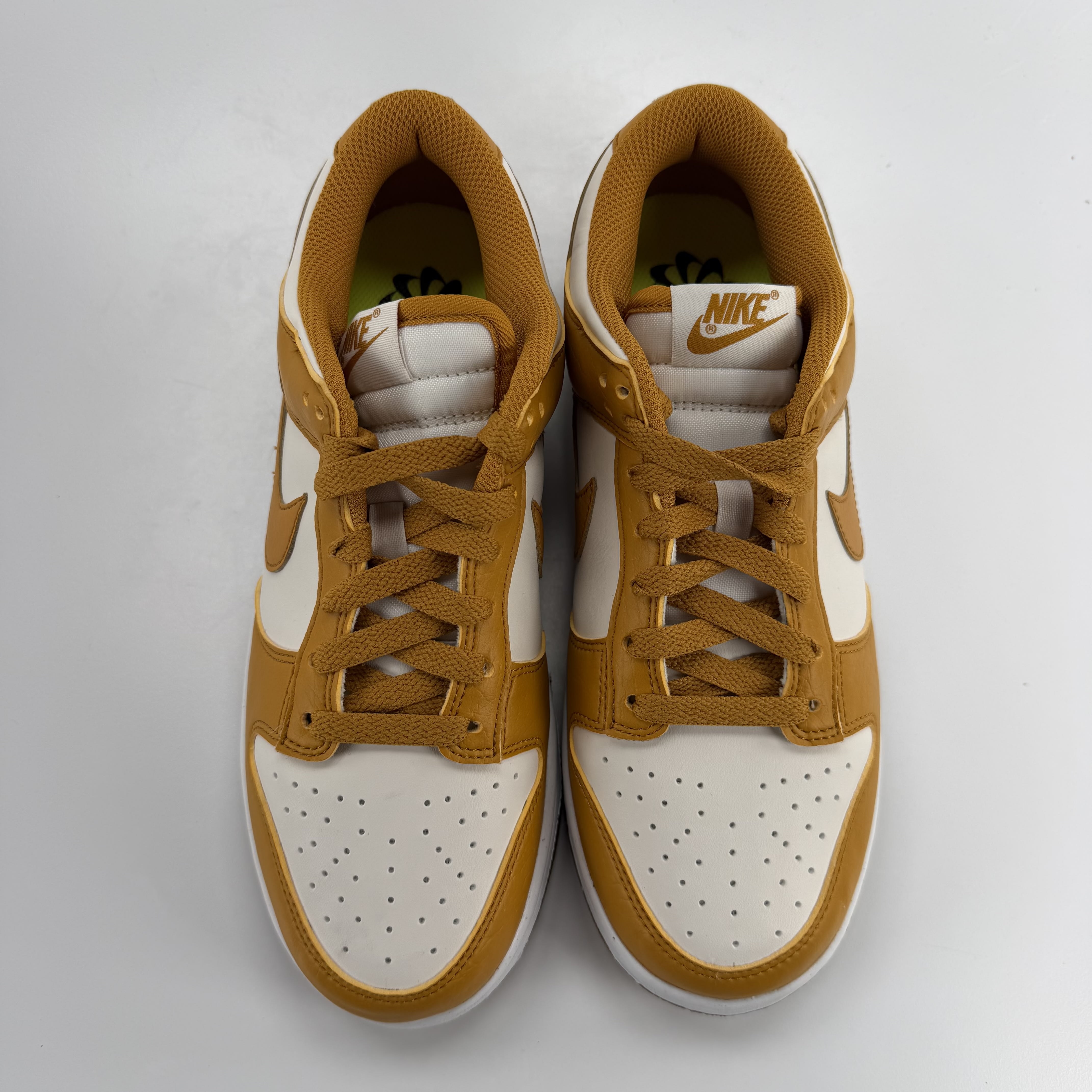 377187 Nike Dunk Low Next Nature Phantom Gold Suede (Women's)