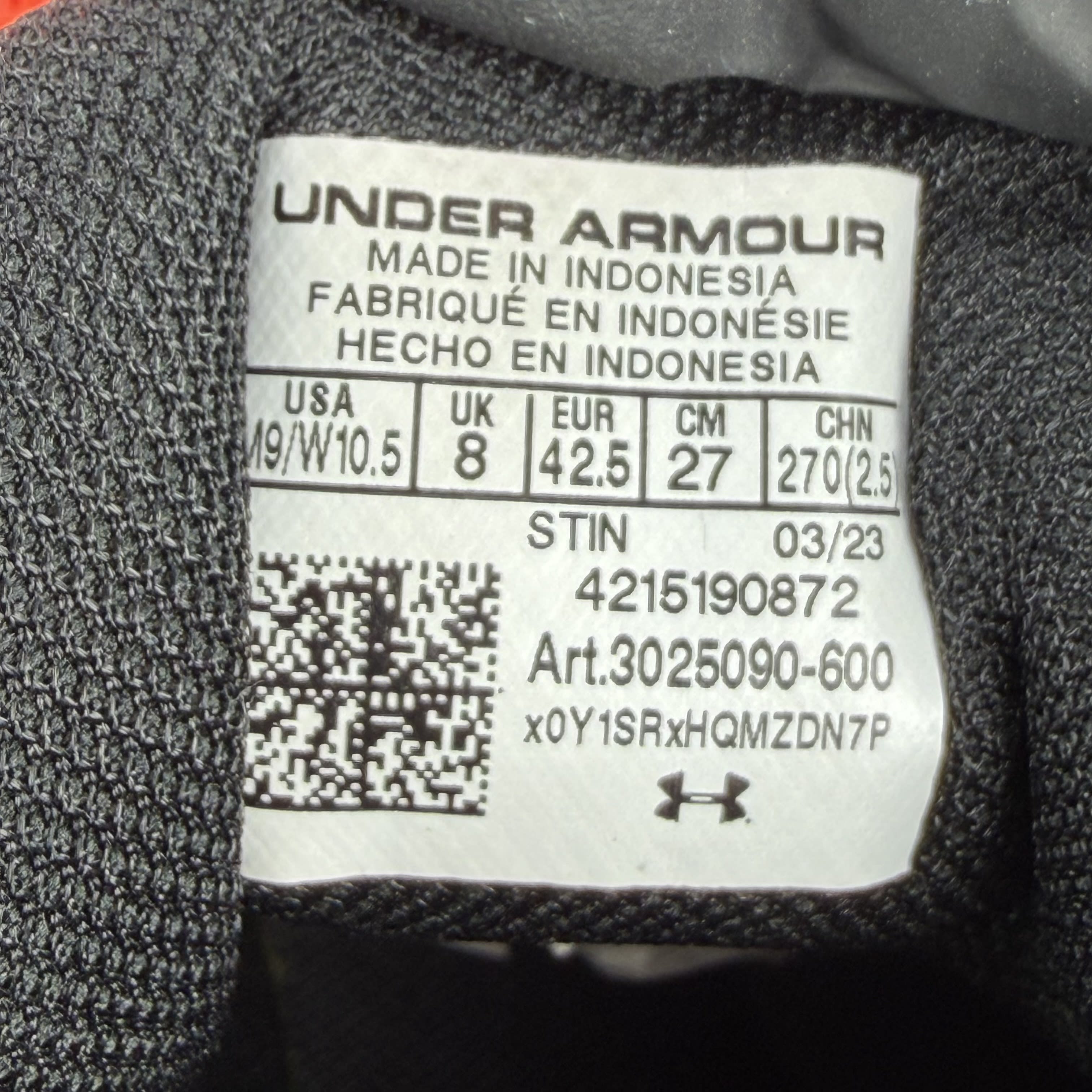 758180 Under Armour Curry 3Z6 Bolt Red Black