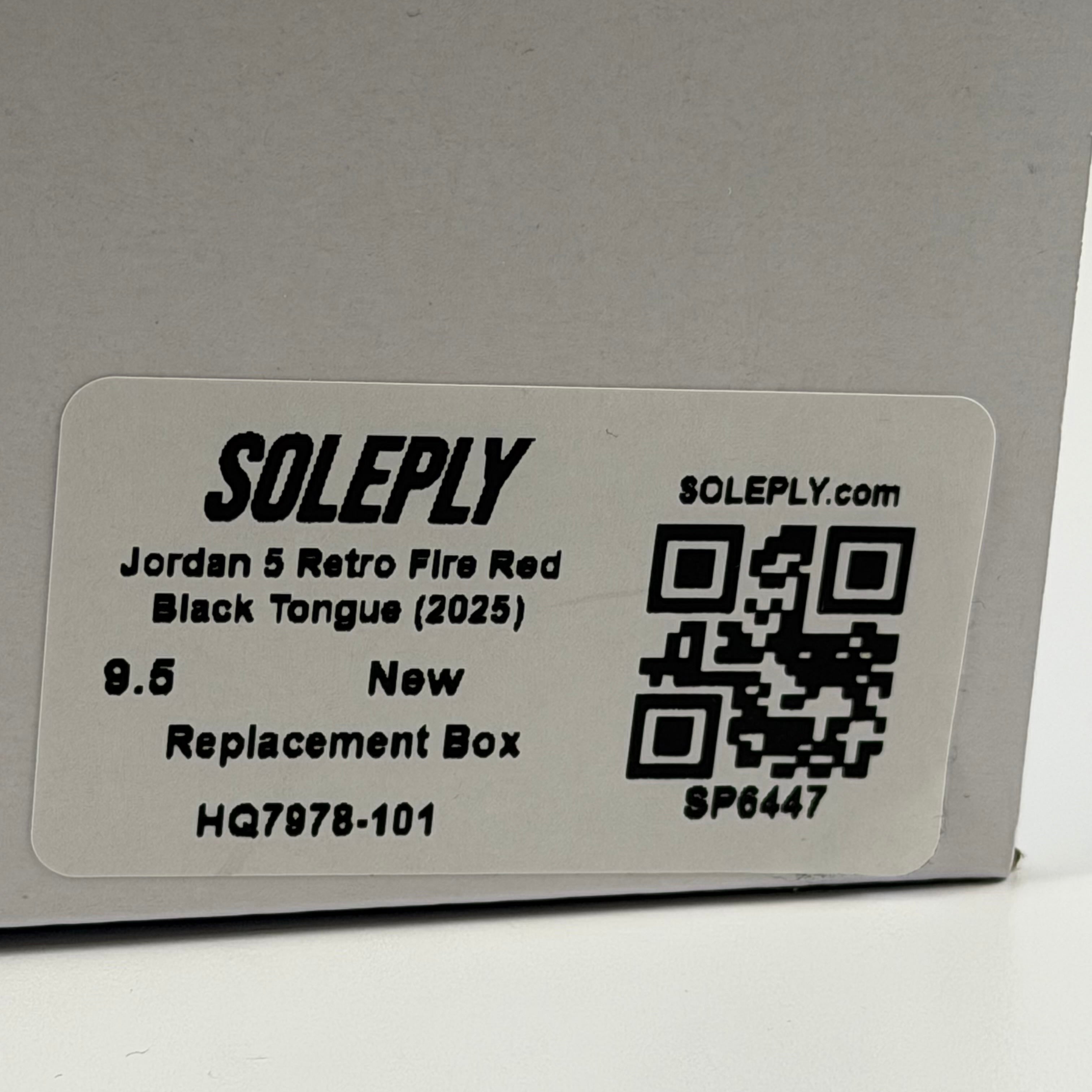 SP6447 Jordan 5 Retro Fire Red Black Tongue (2025)