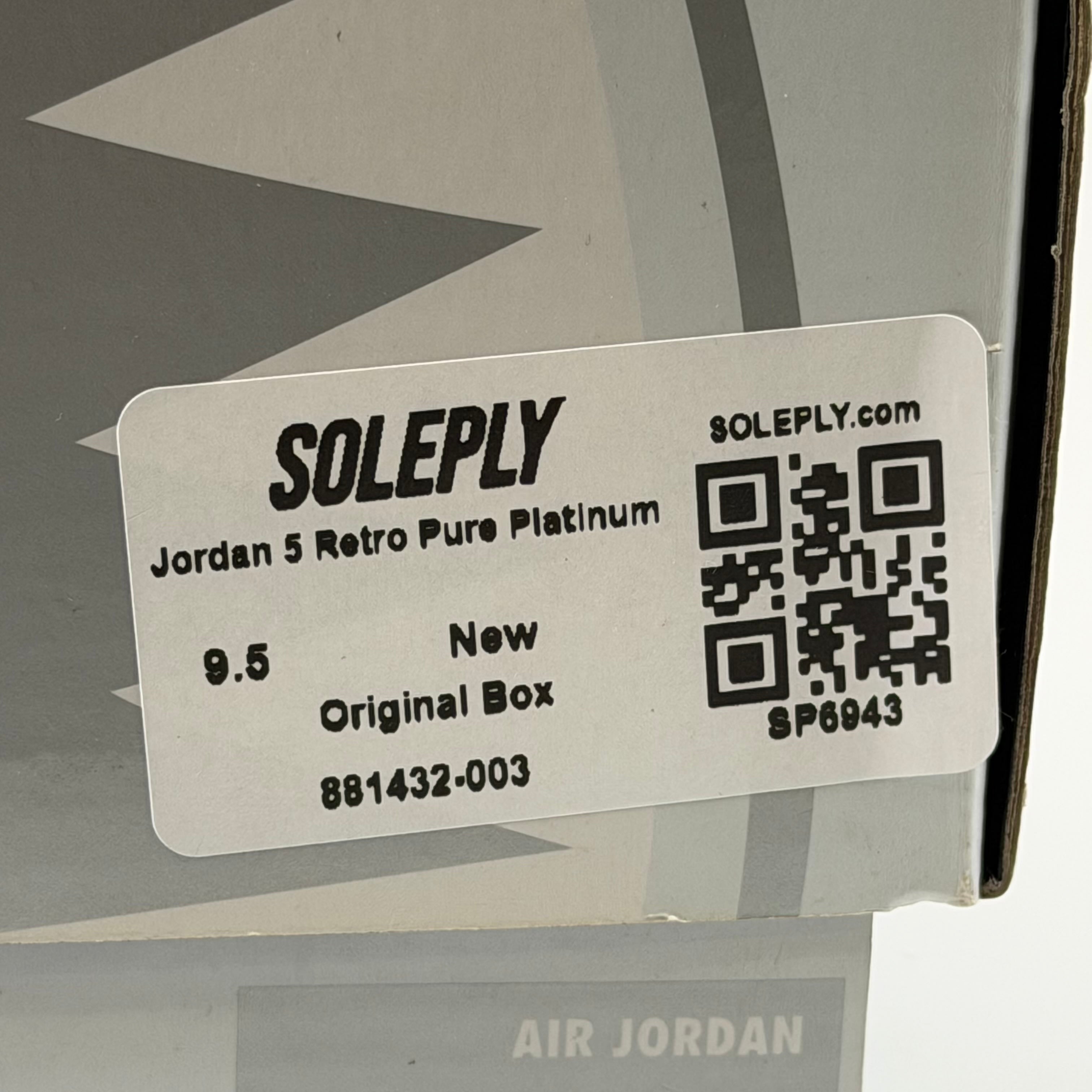 SP6943 Jordan 5 Retro Pure Platinum