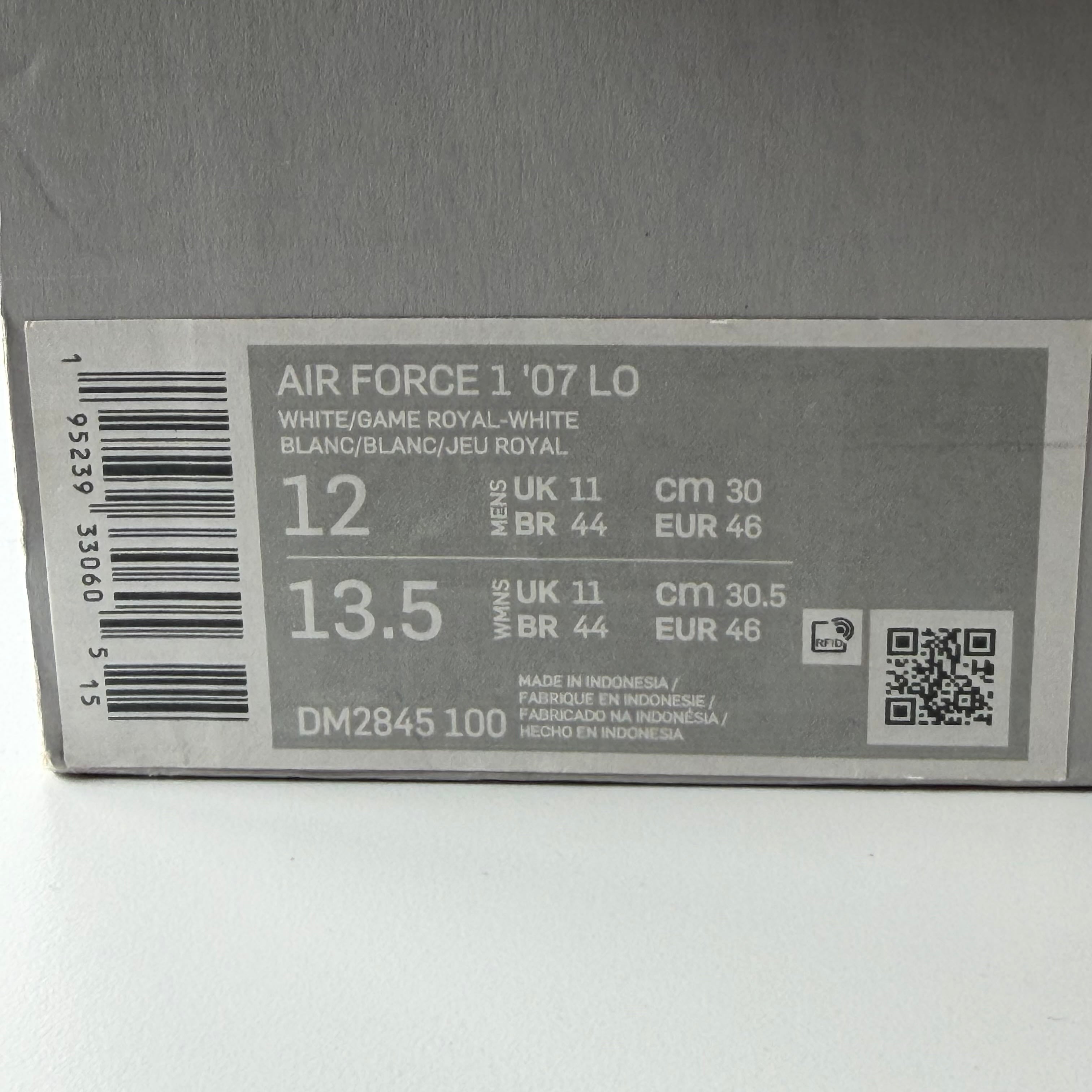 459778 Nike Air Force 1 Low White Royal Blue