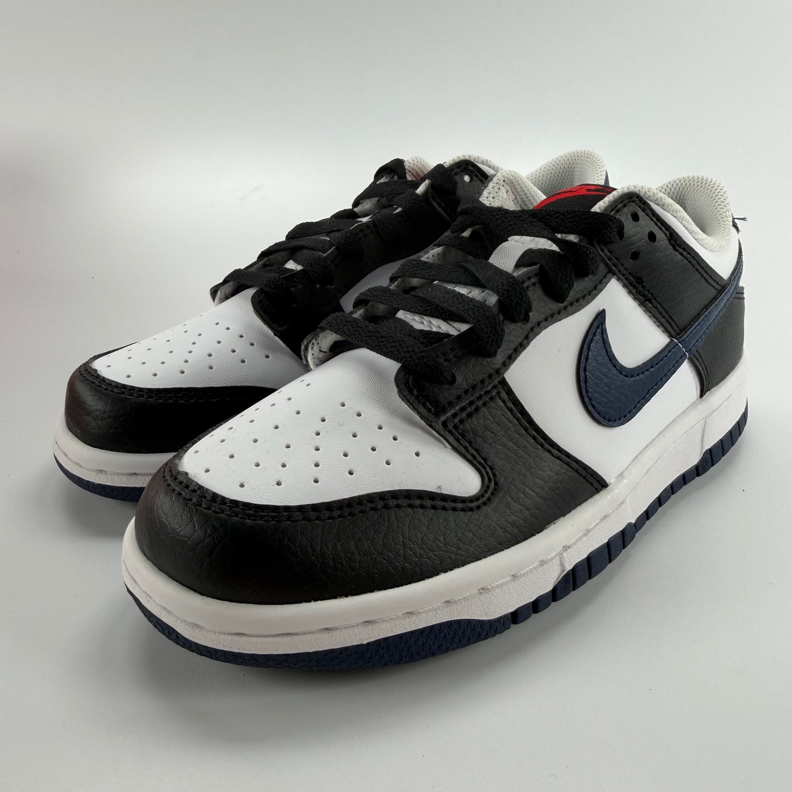 260461 Nike Dunk Low Black White Midnight Navy (GS)