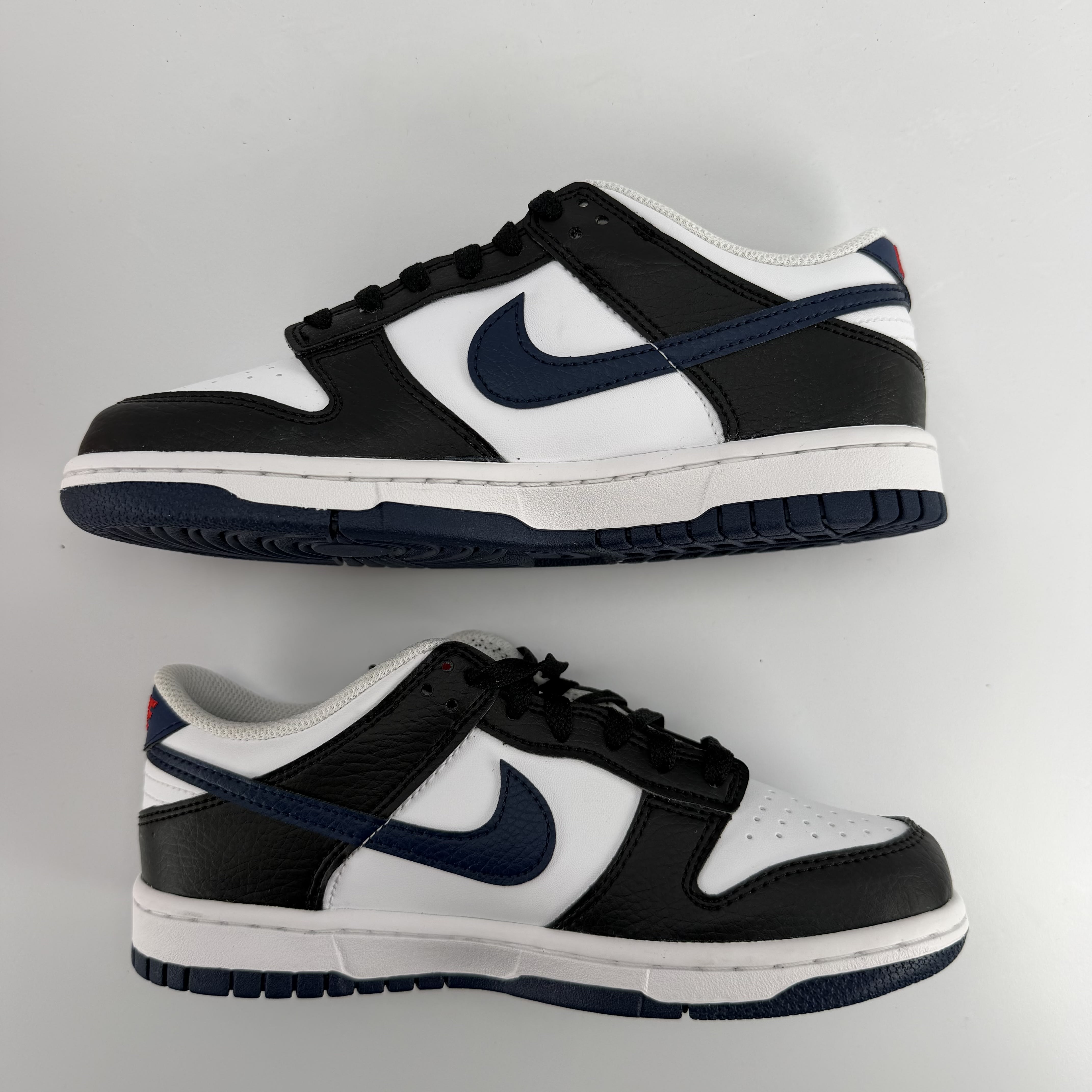 260461 Nike Dunk Low Black White Midnight Navy (GS)