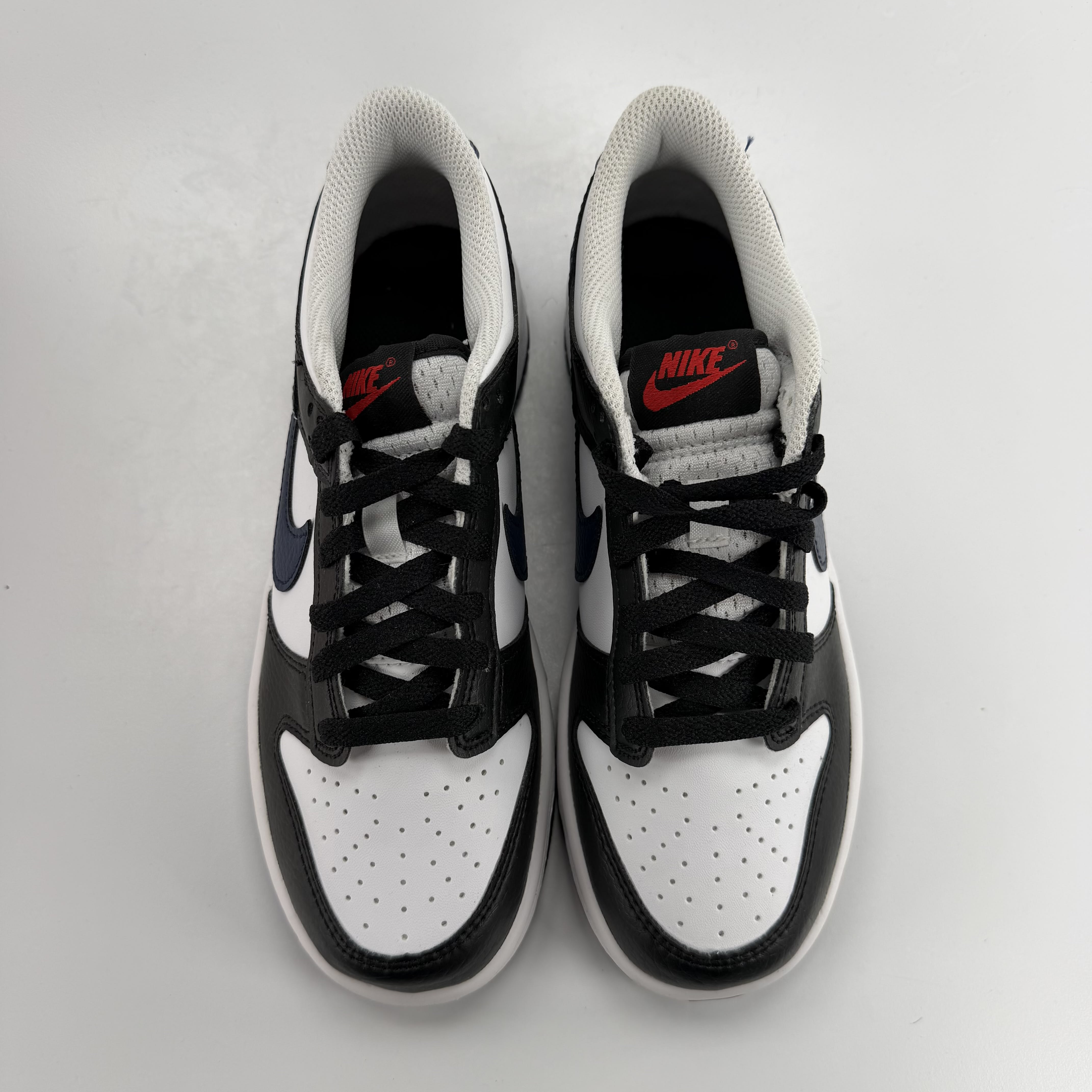 260461 Nike Dunk Low Black White Midnight Navy (GS)