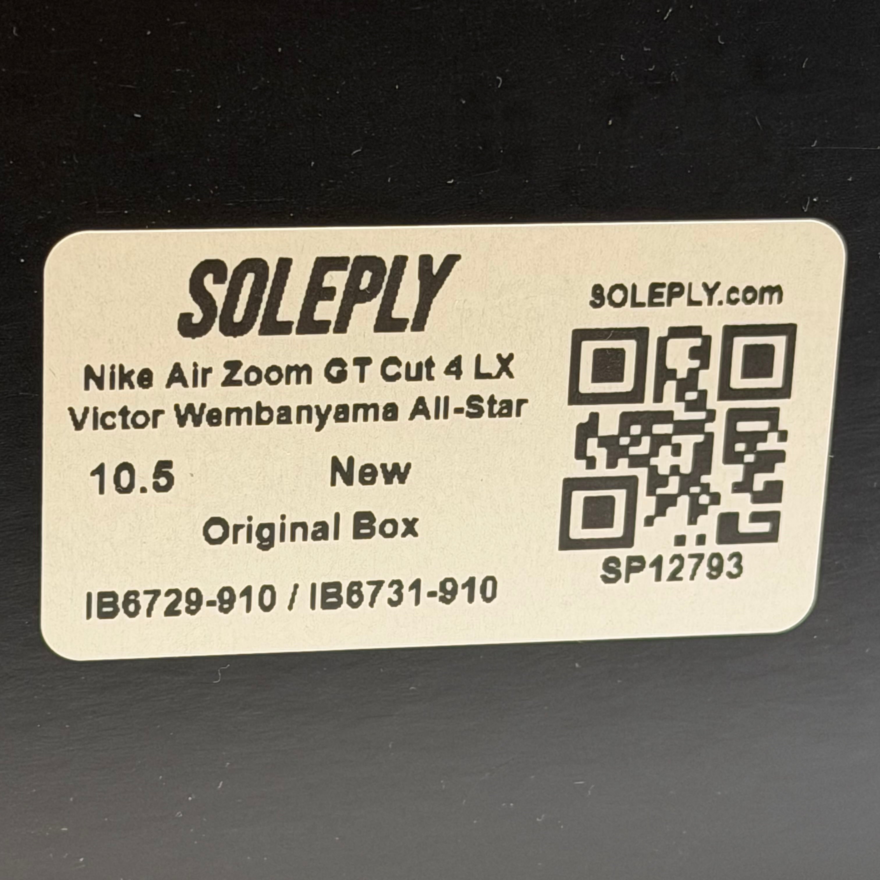 SP12793 Nike Air Zoom GT Cut 4 LX Victor Wembanyama All-Star Warning Label