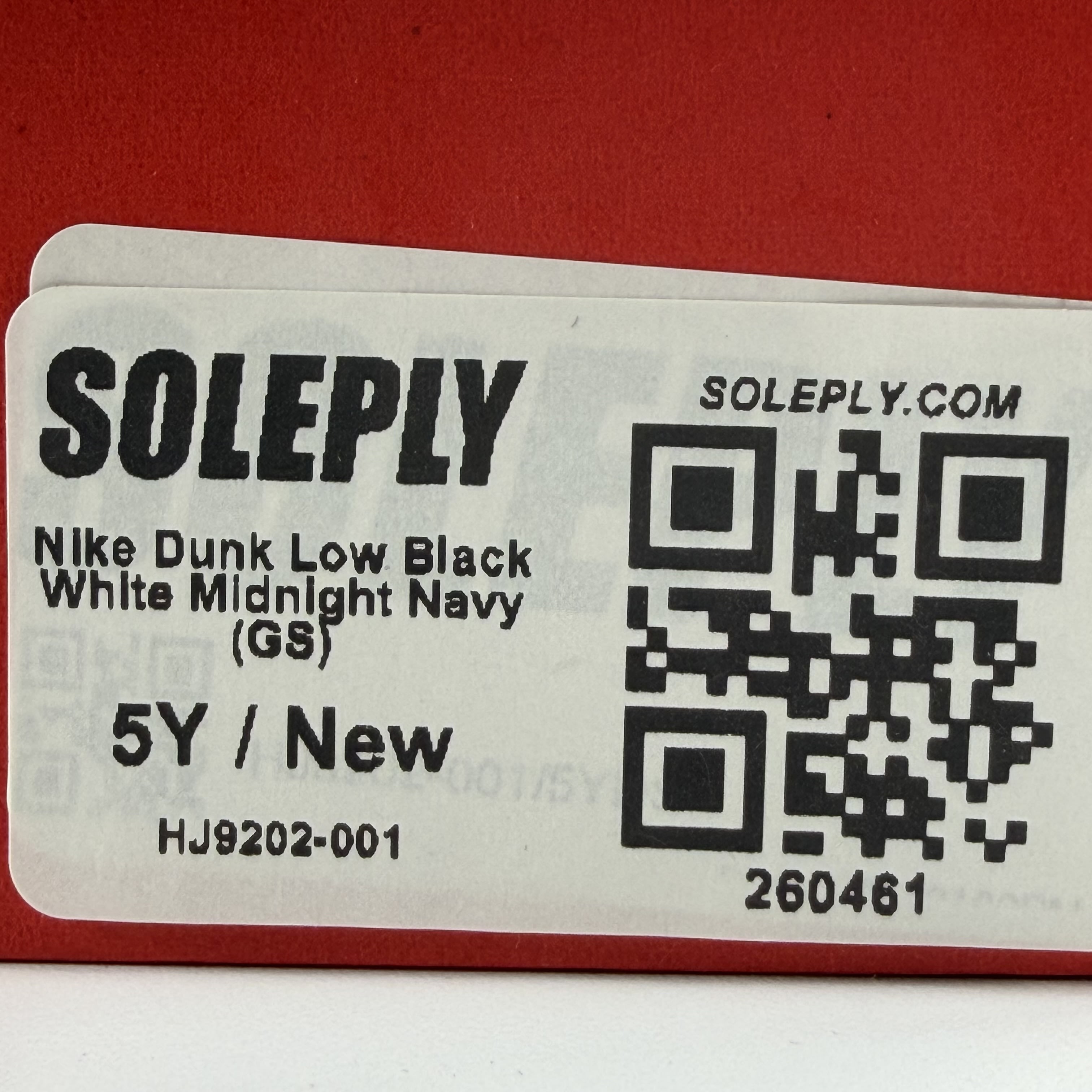 260461 Nike Dunk Low Black White Midnight Navy (GS)