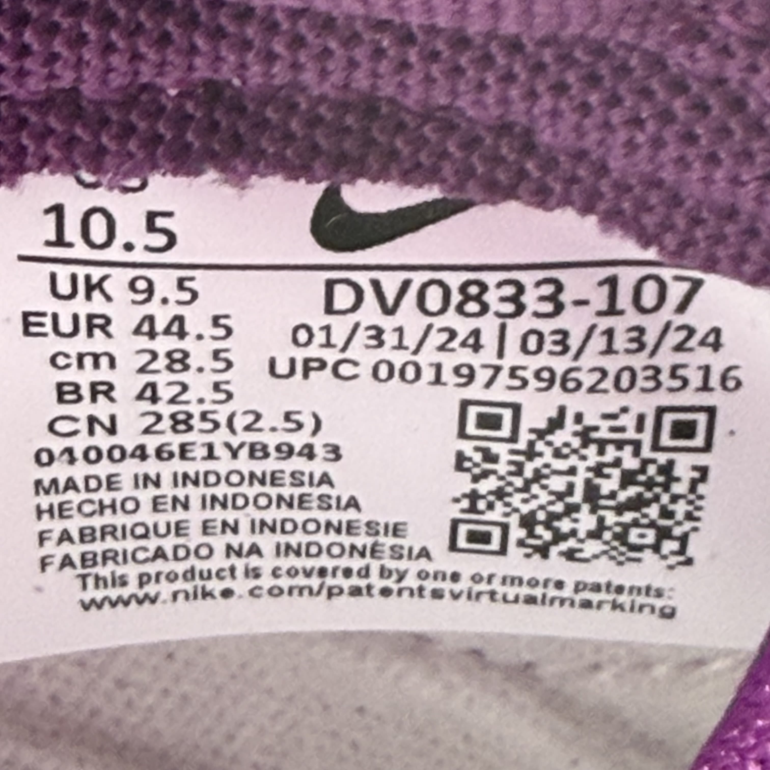 262592 Nike Dunk Low White Viotech