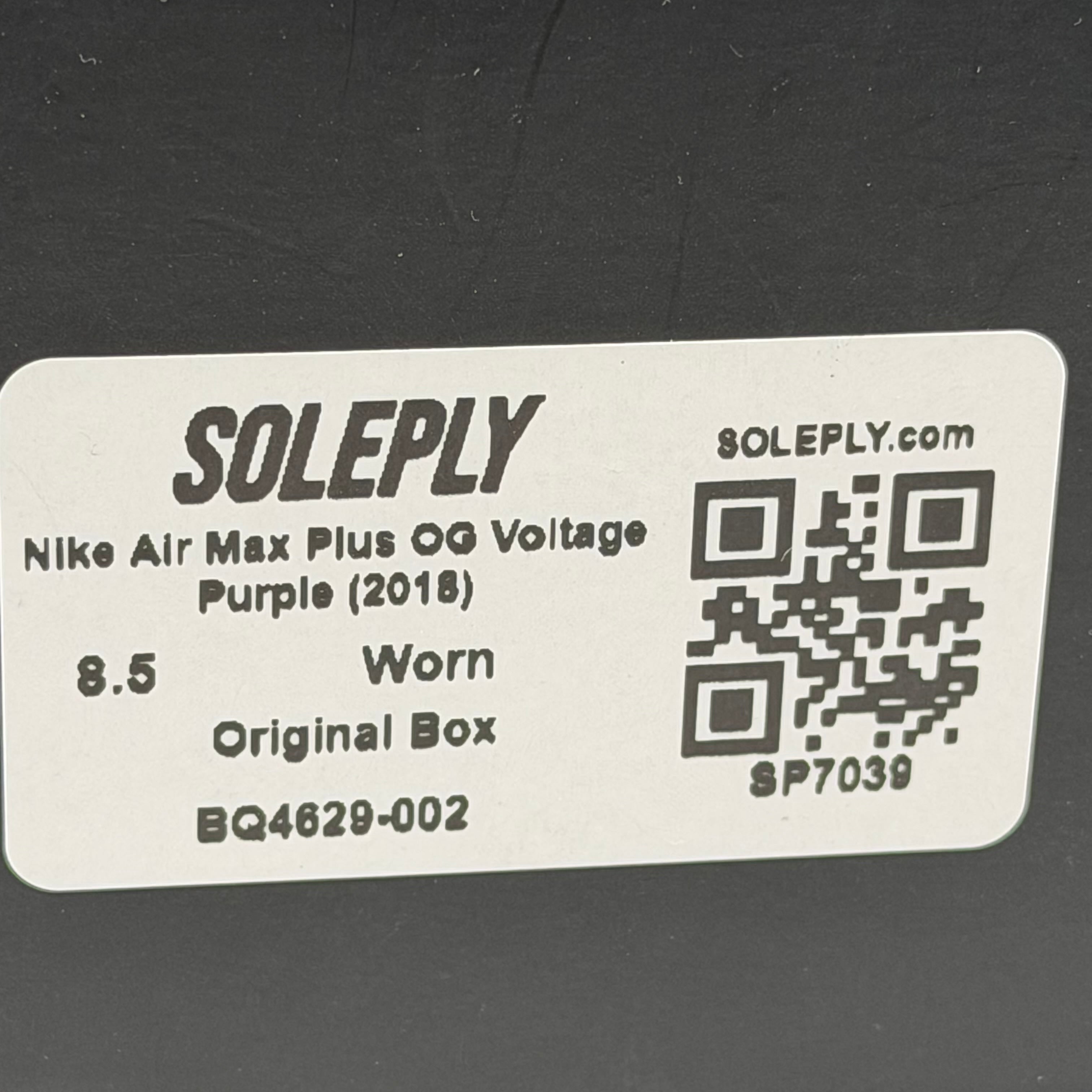 SP7039 Nike Air Max Plus OG Voltage Purple (2018)