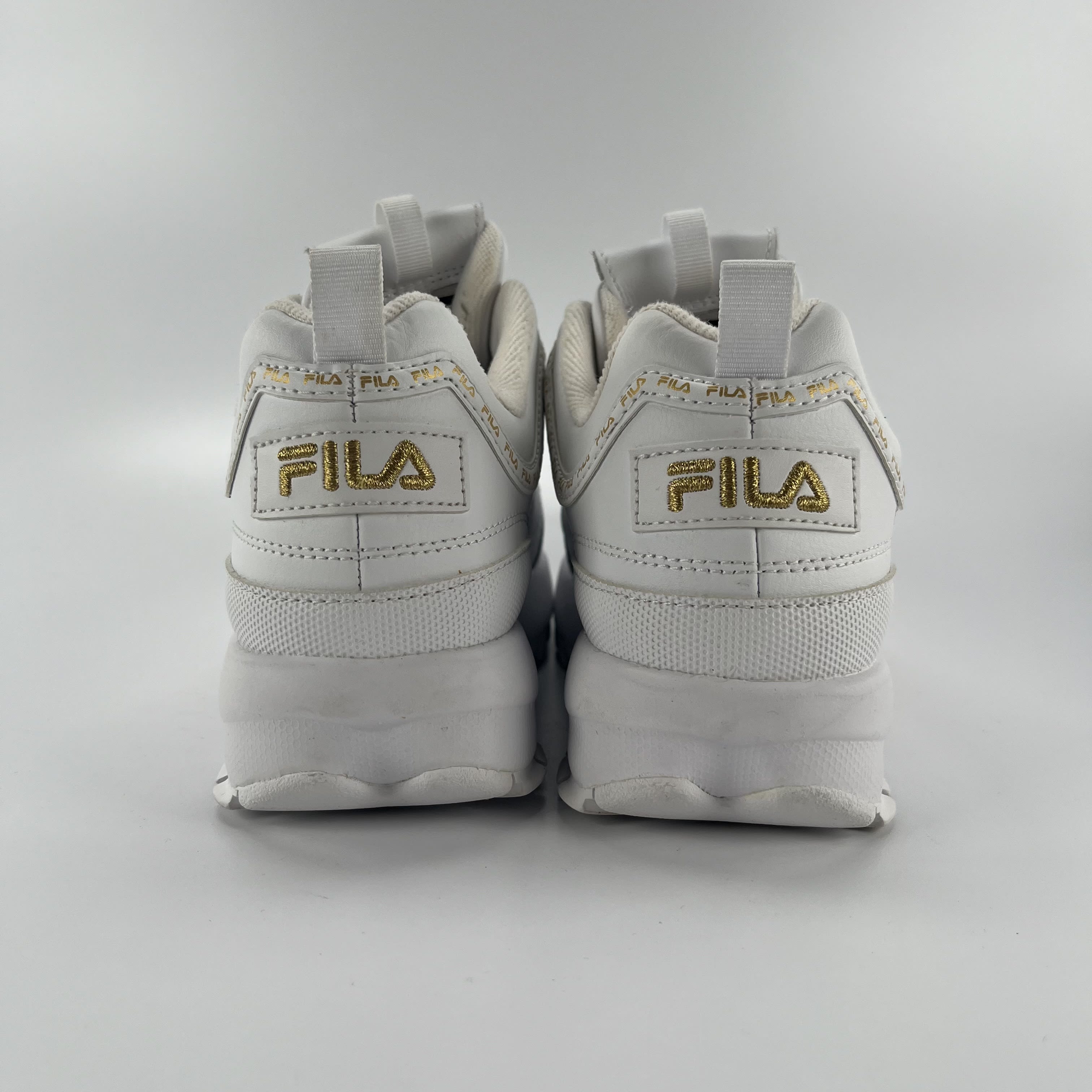 644706 Wmns Fila Disruptor II White Chunky Sole Logo