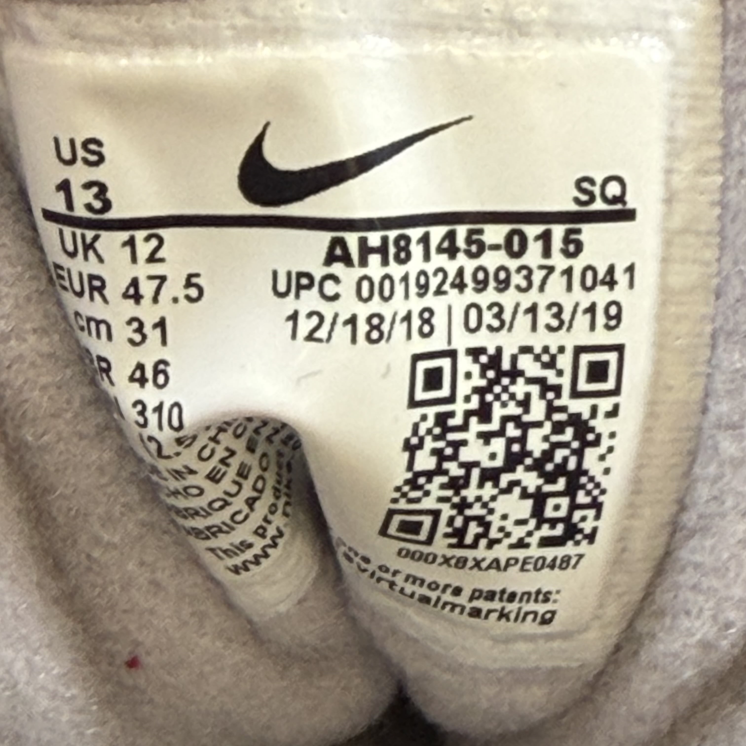 SP7785 Nike Air Max 1 Atmosphere Grey Fresh Mint