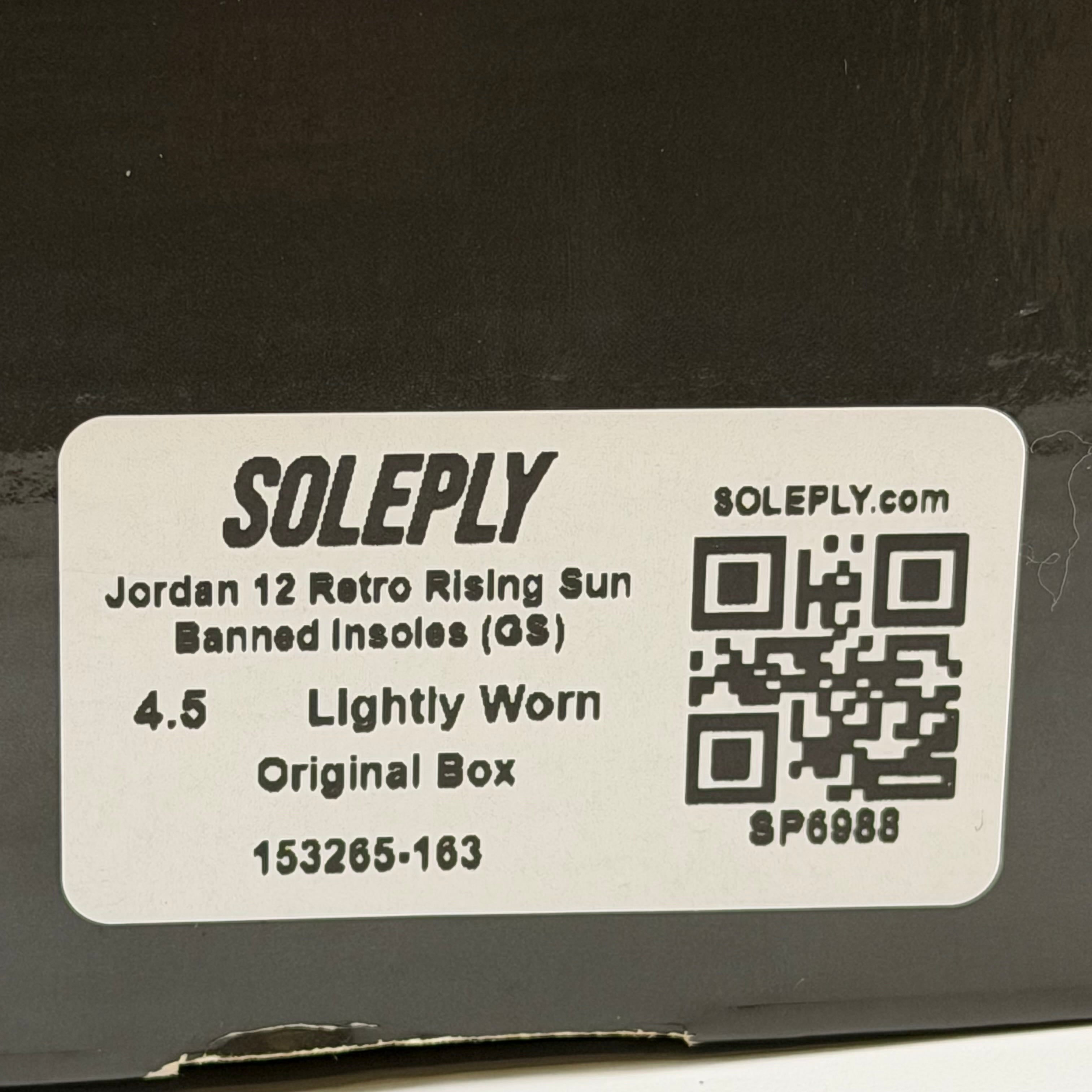 SP6988 Jordan 12 Retro Rising Sun Banned Insoles (GS)