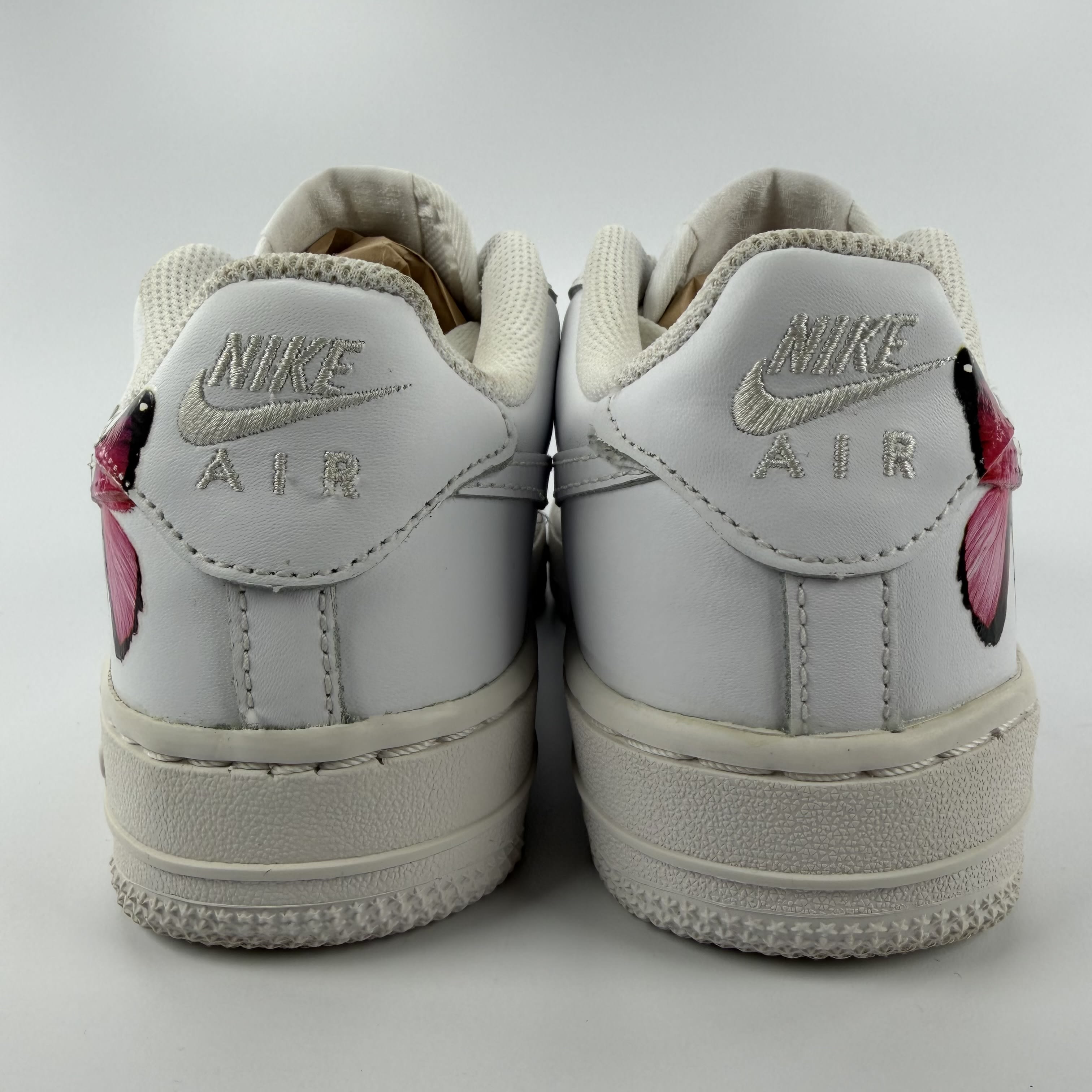 644685 Custom Nike Air Force 1 Low LE Triple White (GS) 'Butterfly'