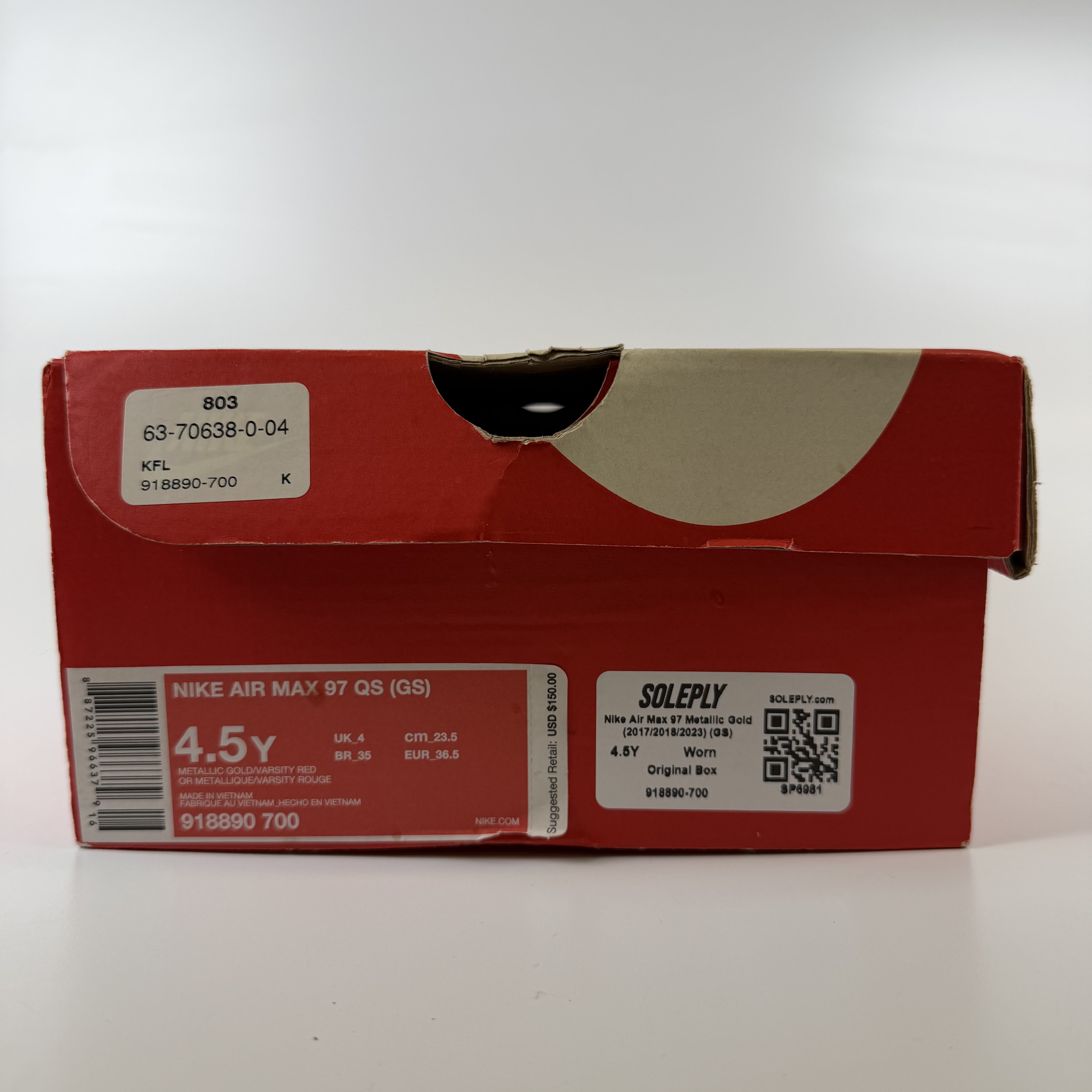 SP6981 Nike Air Max 97 Metallic Gold (2017/2018/2023) (GS)