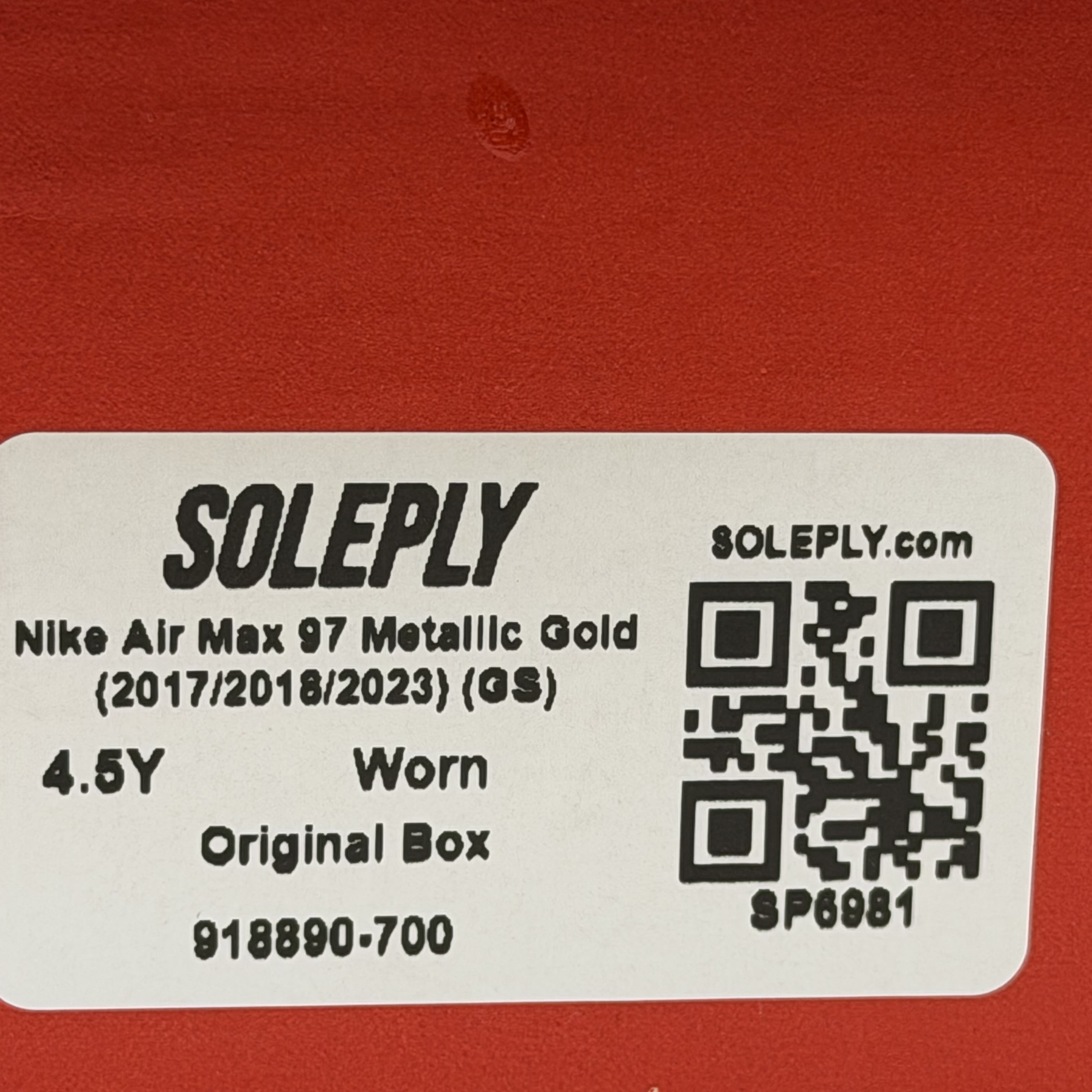 SP6981 Nike Air Max 97 Metallic Gold (2017/2018/2023) (GS)