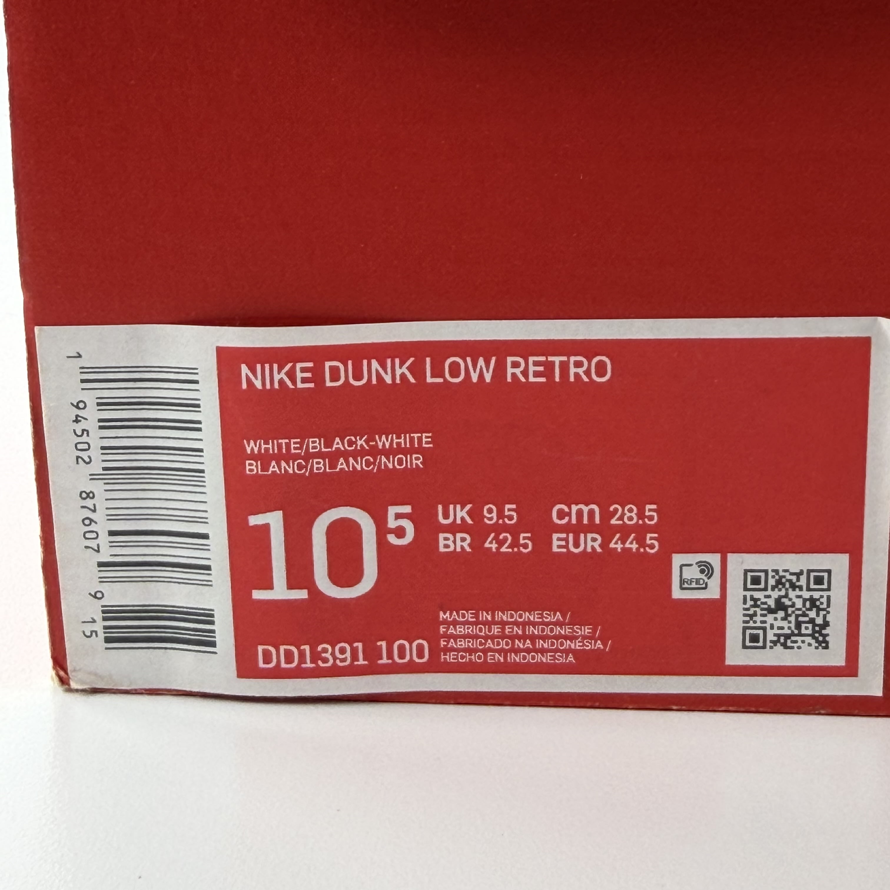 [459644] Nike Dunk Low Retro White Black Panda